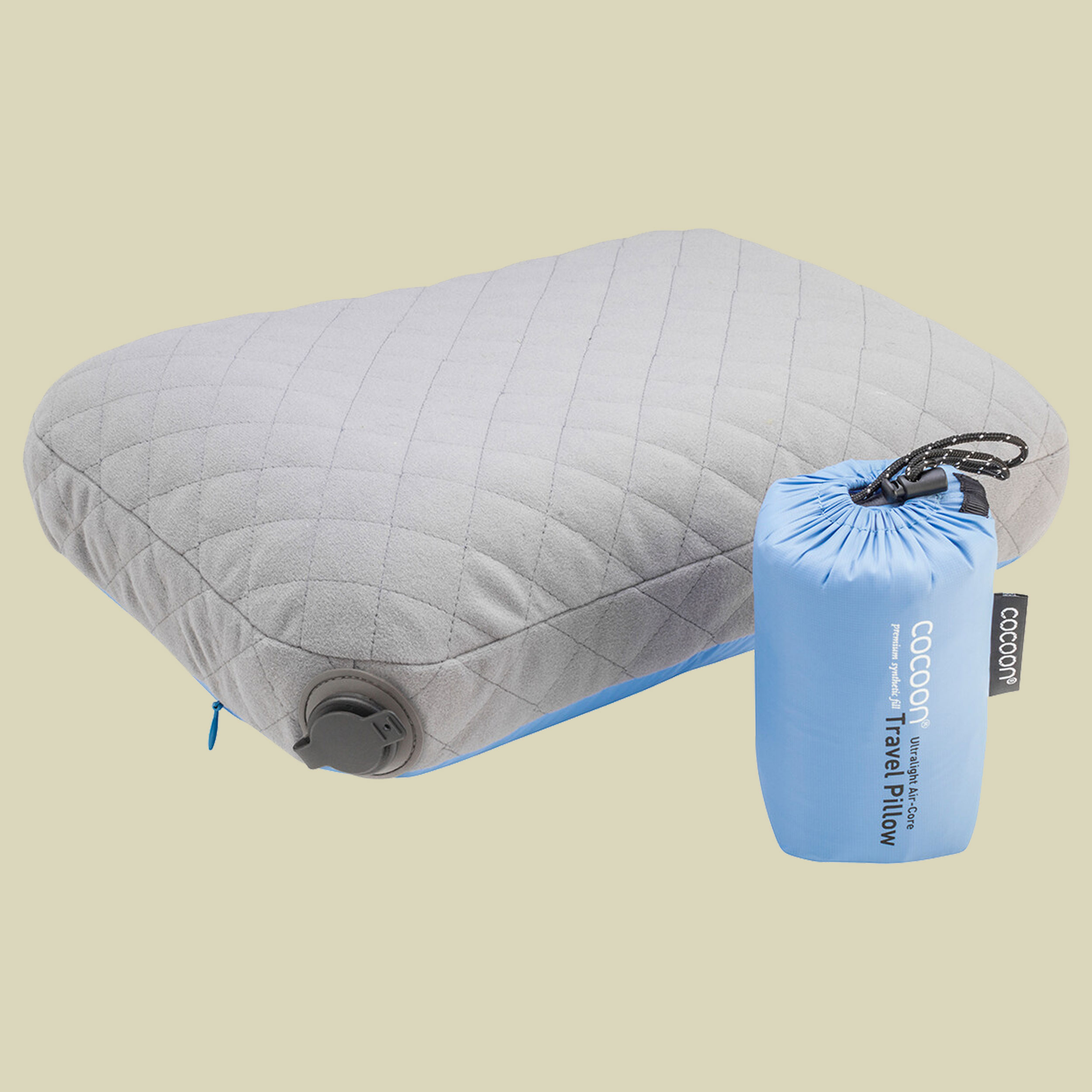 Air-Core Pillow Ultralight Größe 28 cm x 38 cm Farbe light blue/grey