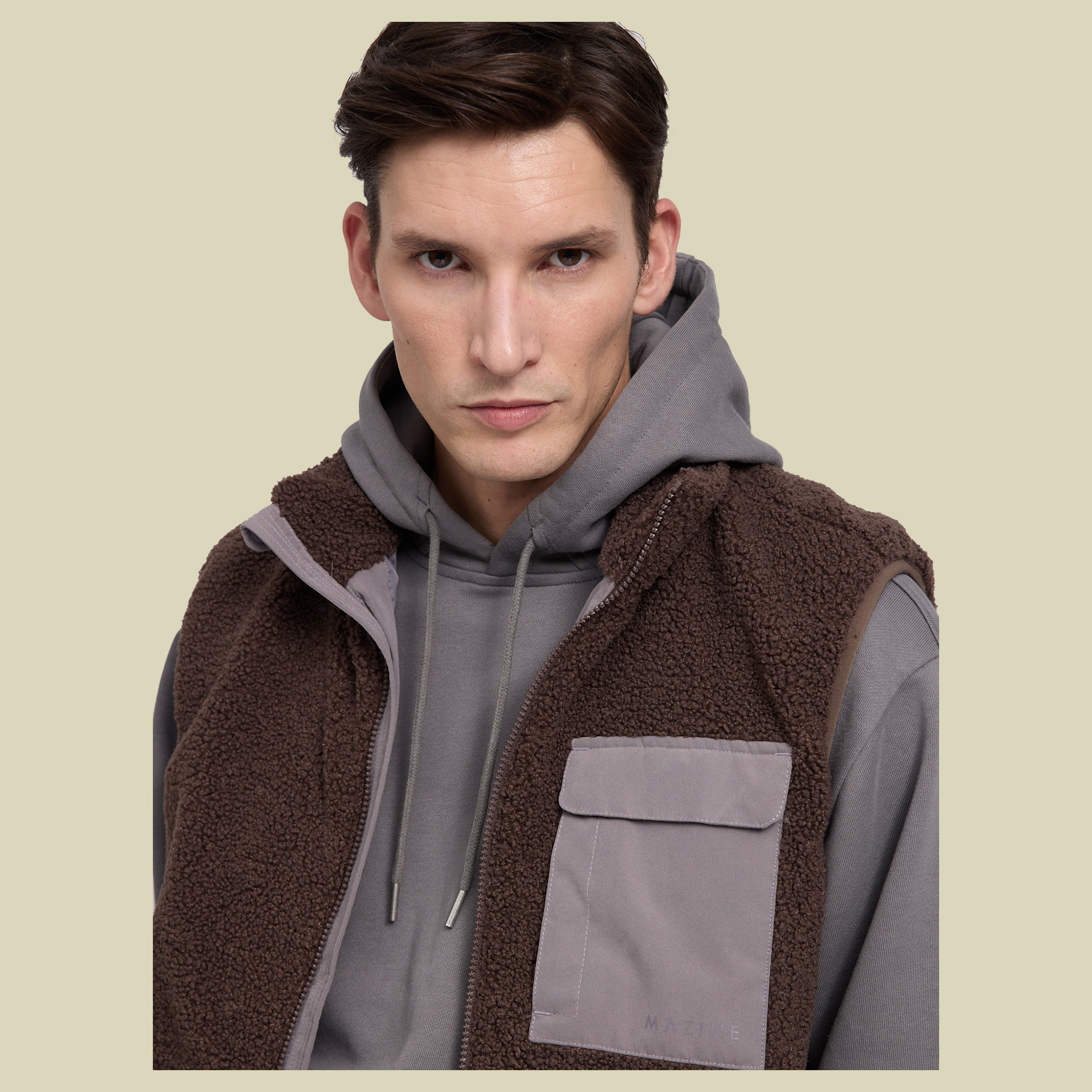 Padded Teddy-Fleece Vest Men XXL braun - chocolate/warm mud