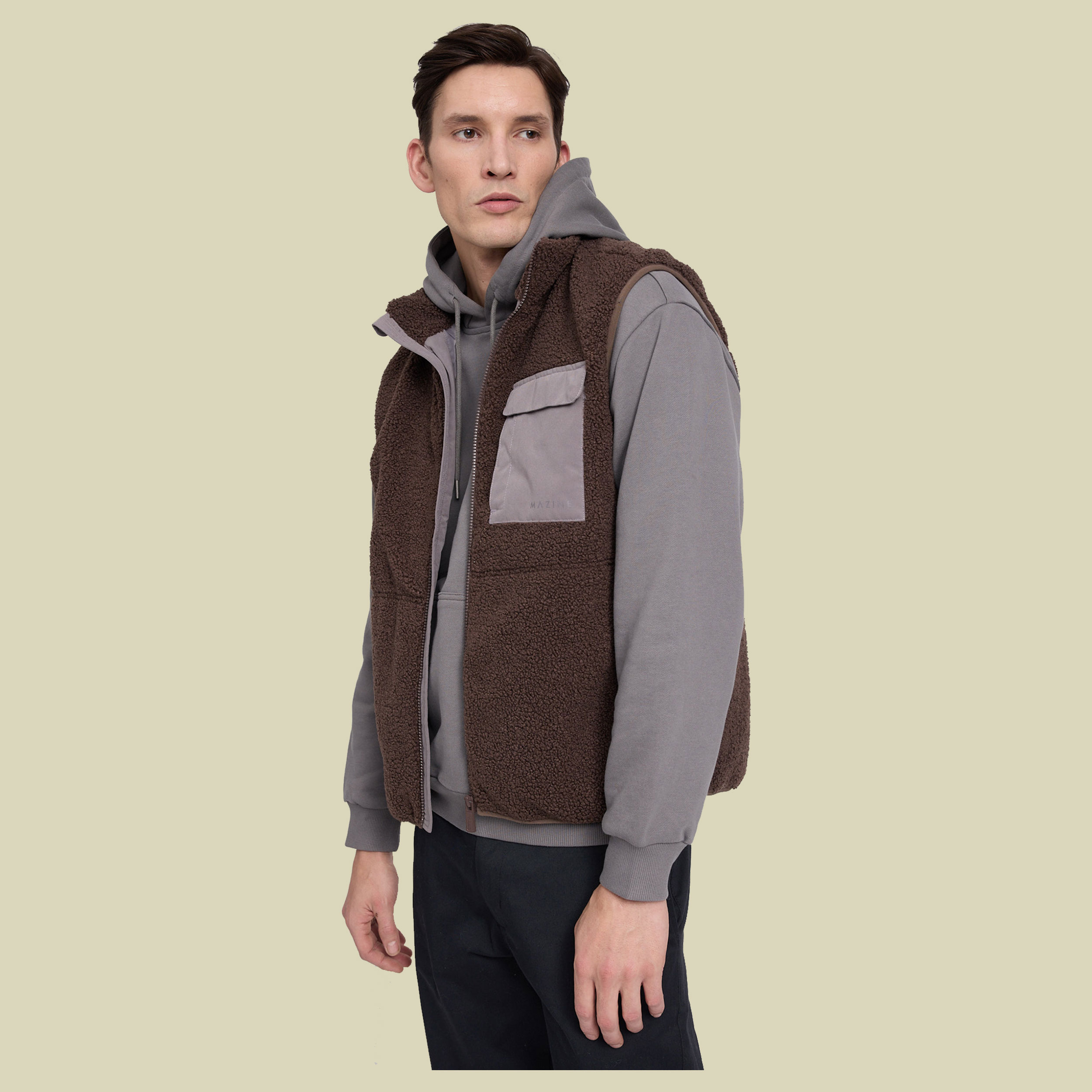 Padded Teddy-Fleece Vest Men XXL braun - chocolate/warm mud