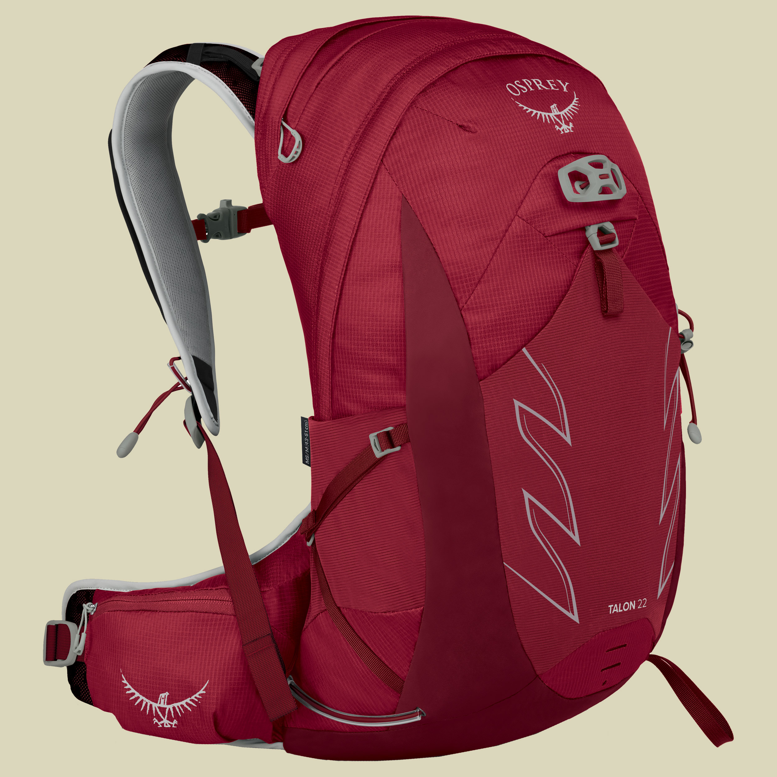 Talon 22 Men Volumen 22 L, Rückenlänge S/M Farbe cosmic red