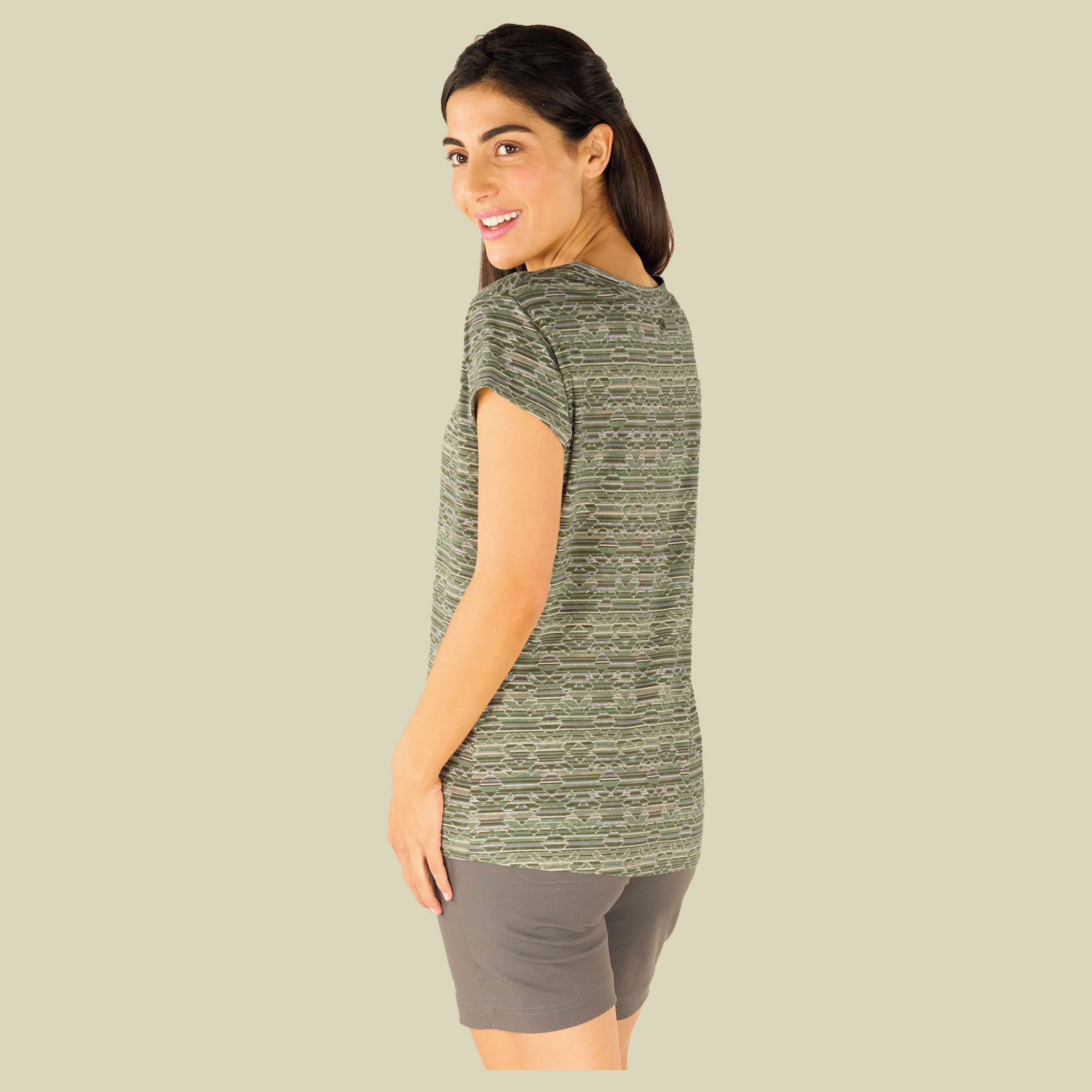 Neha V-Neck Tee Women Größe XL Farbe evergreen tribal geo