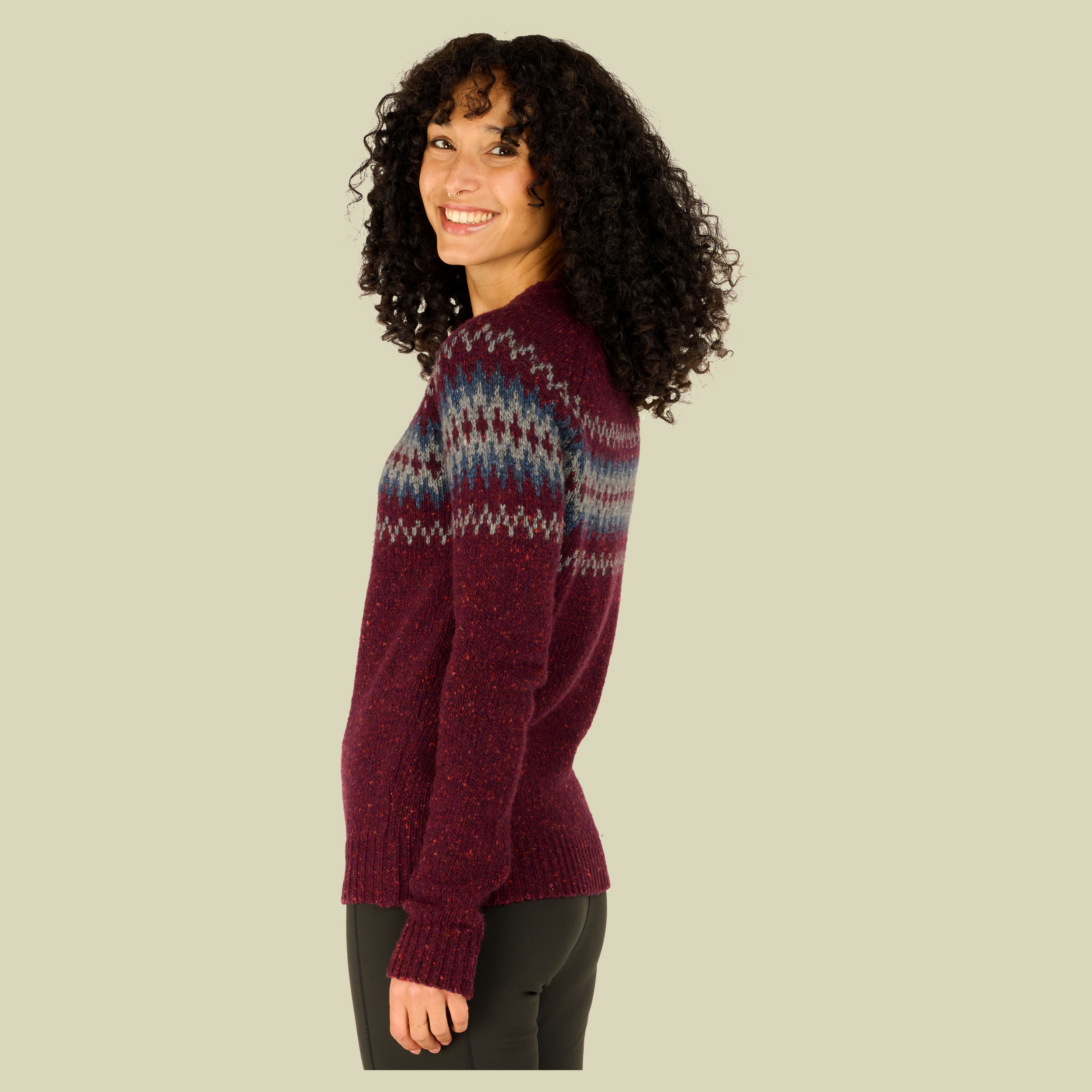 Dumji Crew Sweater Women Größe L  Farbe beet red