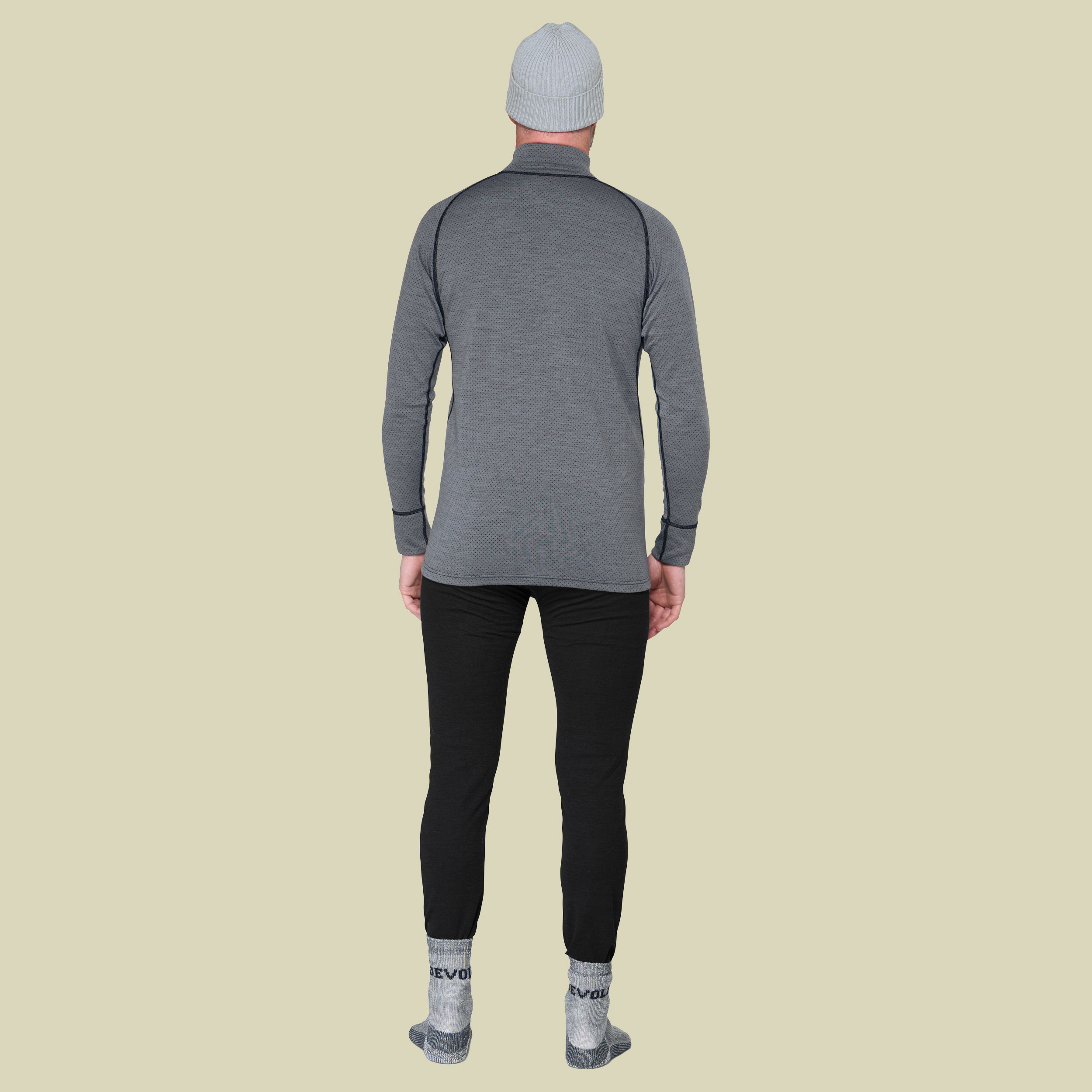 Duo Active Merino 205 Zip Neck Man grau XL - castlerock