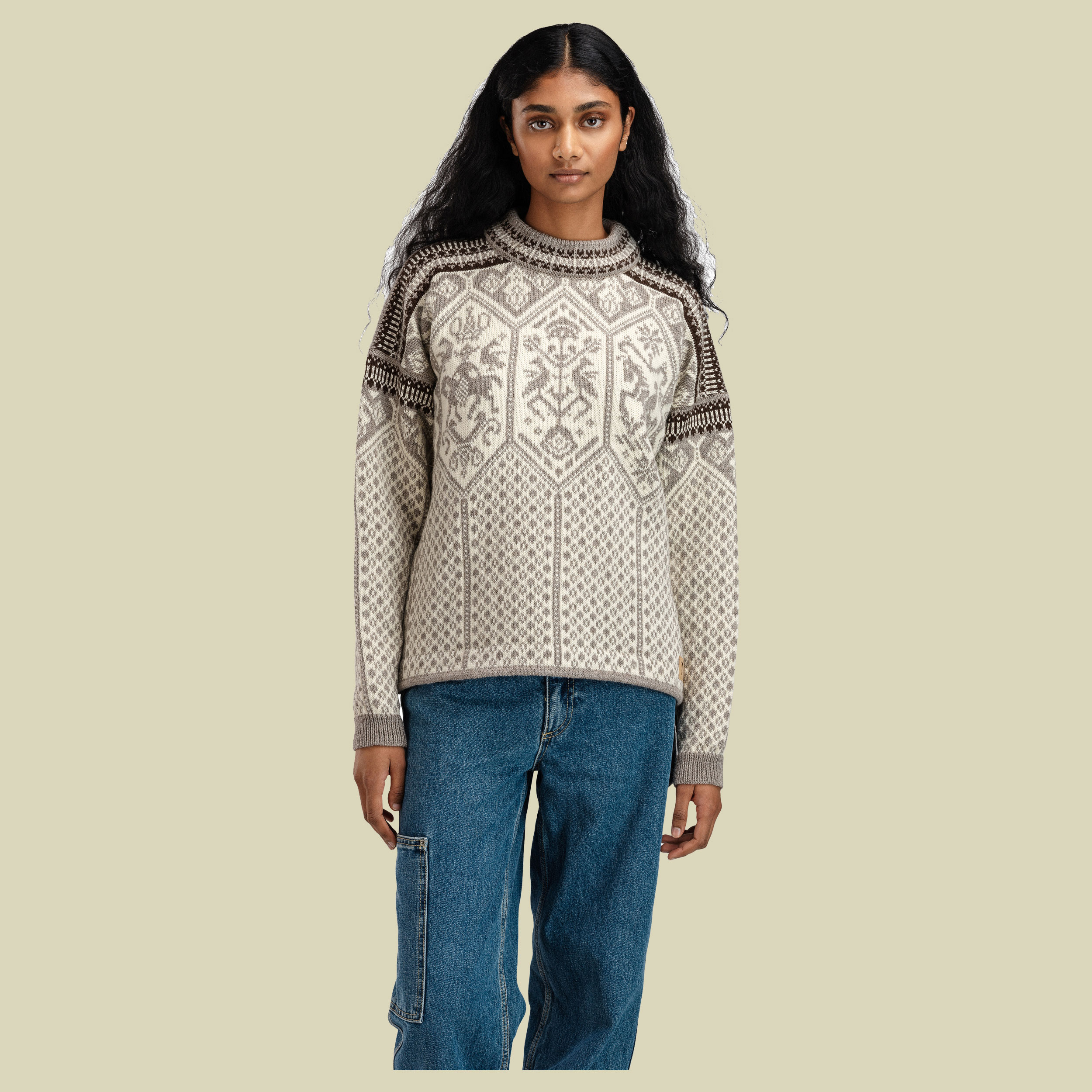 1994 Sweater Women beige S - vanilla sugar/natural white/coffee
