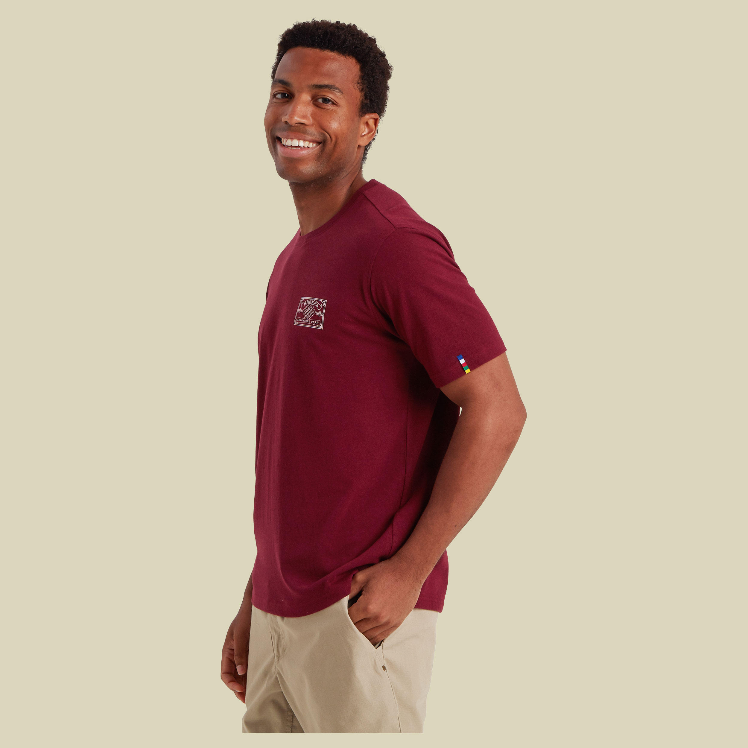 Jutnu Badge Tee Men XXL rot - Farbe wine