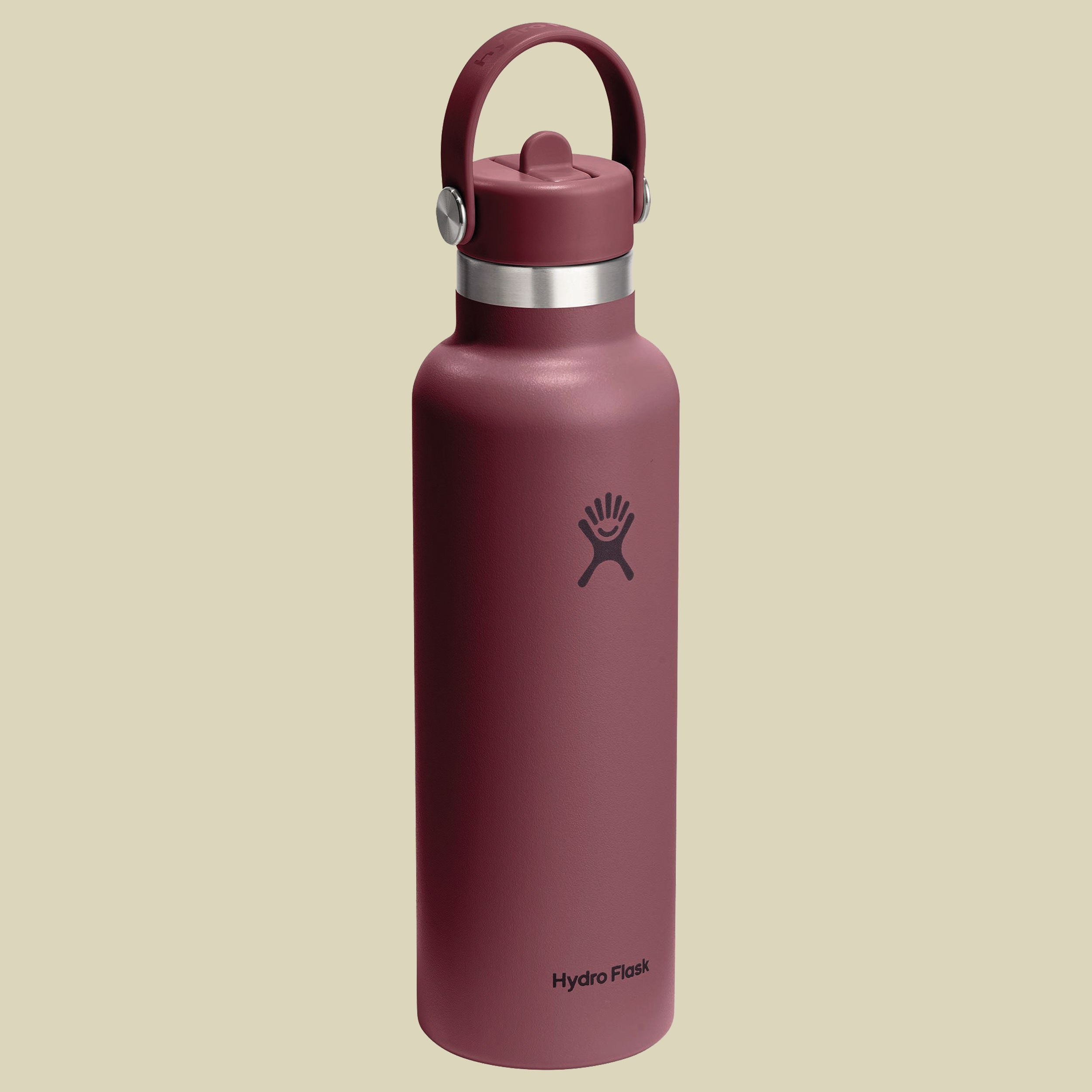 Hydro Flask 21 oz Standard Mouth w. Flex Straw Cap rot 621 - burgundy