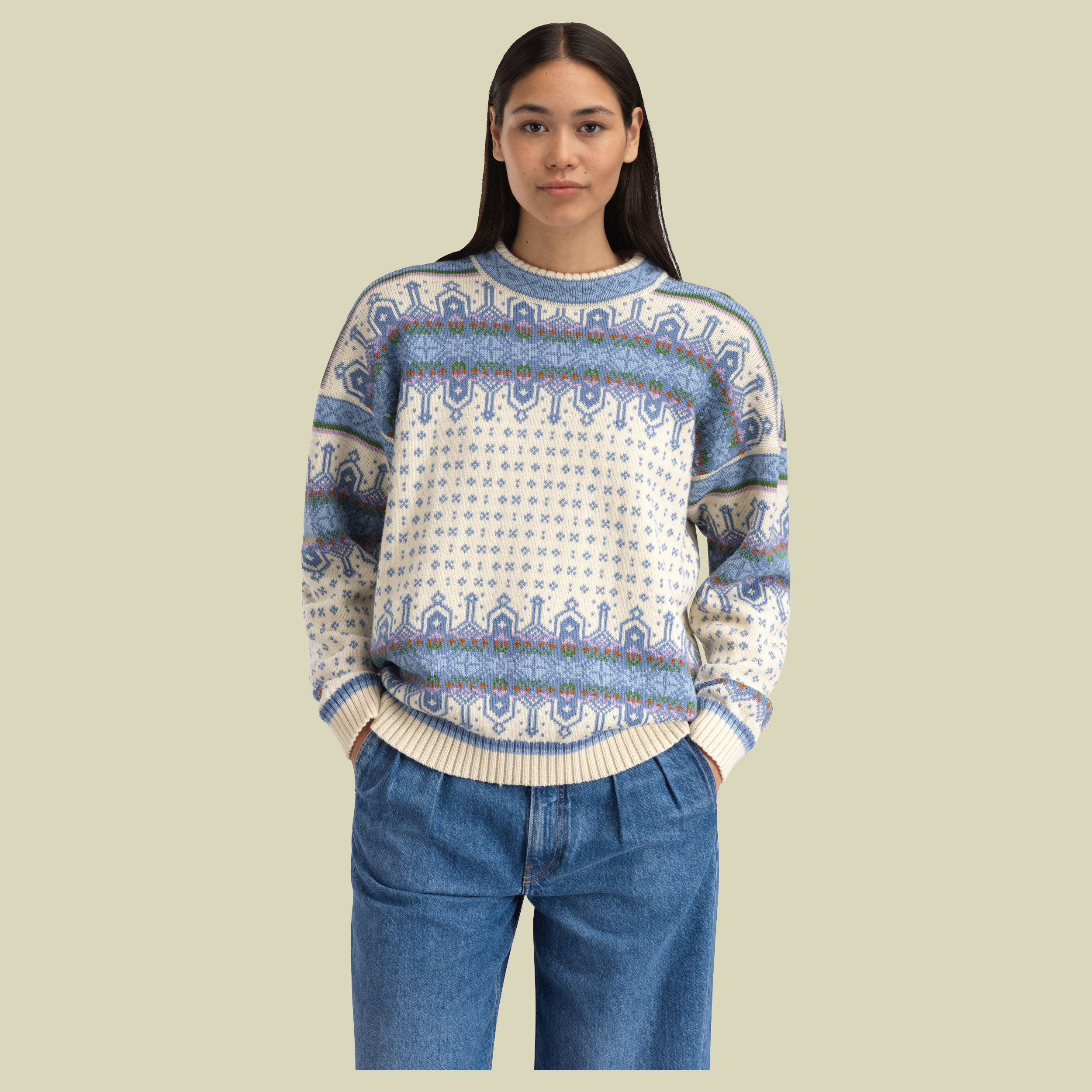 Albertville Fem. Sweater Women M blau - offwhite blue shadow