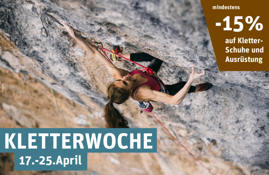 Kletterwoche bei naturzeit - Teaserbild - Person an Kletter-Felswand im Freien