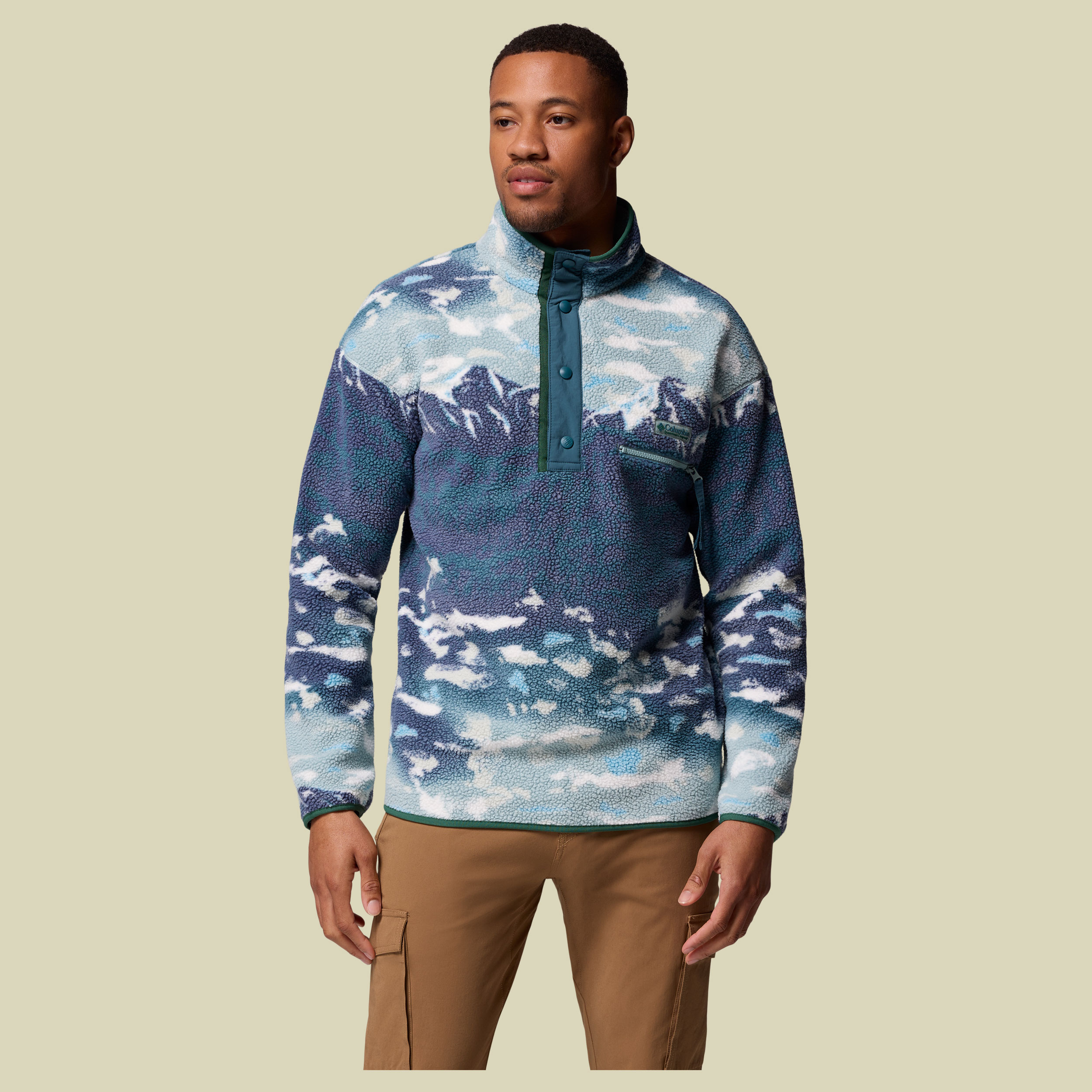 Helvetia II Printed Half Snap Fleece Men XL mehrfarbig blau - Farbe crushed blue sisters