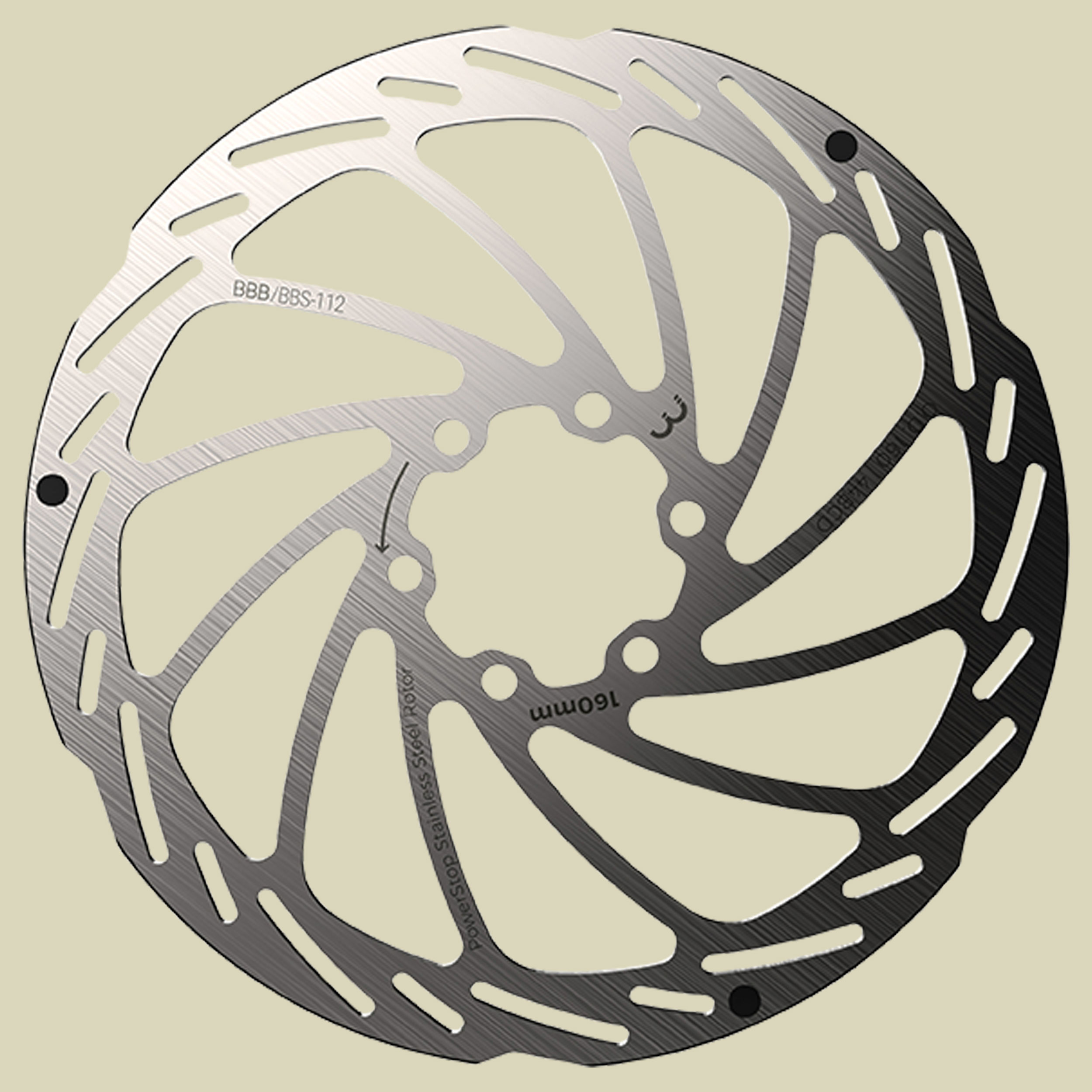 BBS-112 Bremsscheibe PowerStop 160 mm Farbe silber