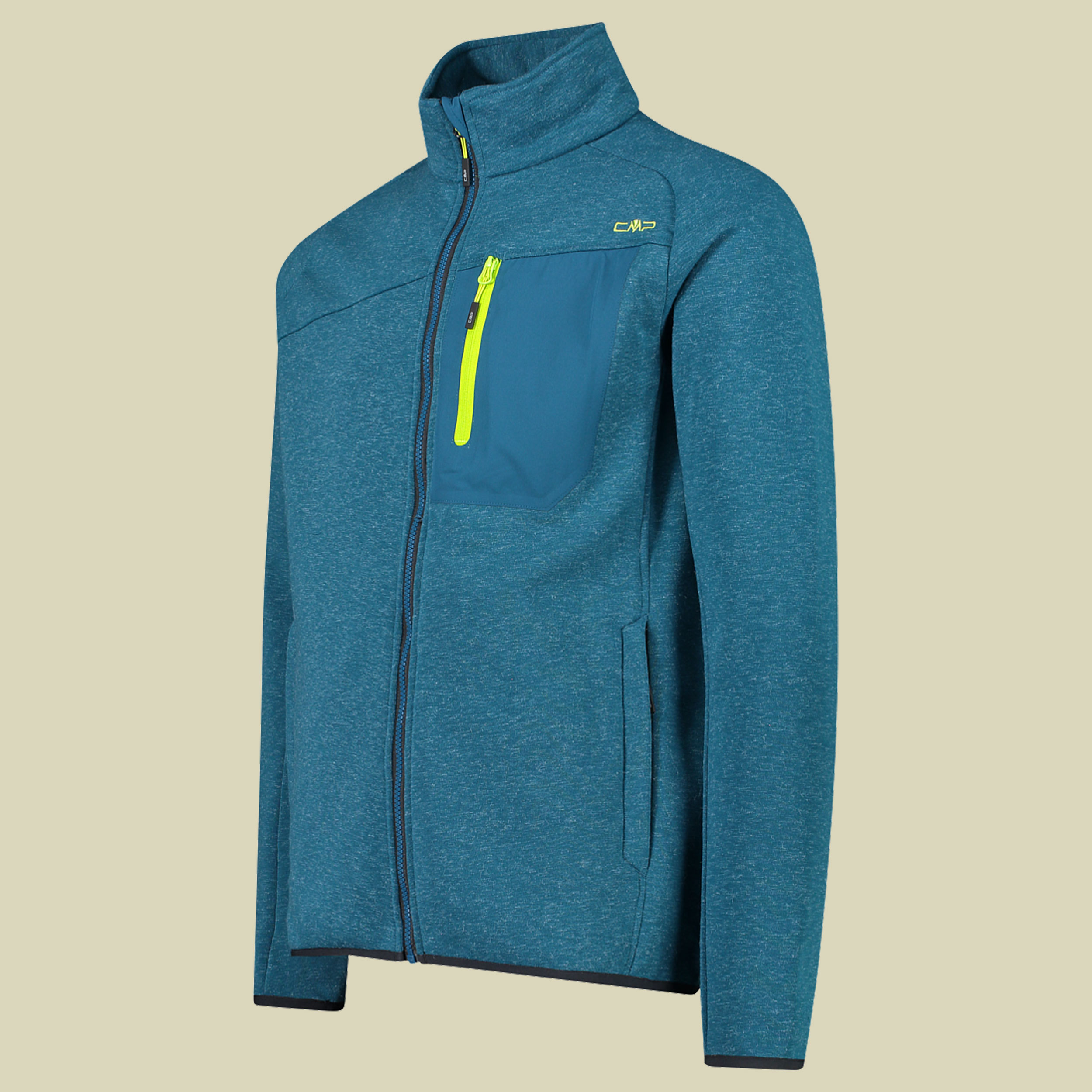 Man Jacket Melange Knitted Fleece 32H2227 Größe 56 Farbe M916 deep lake