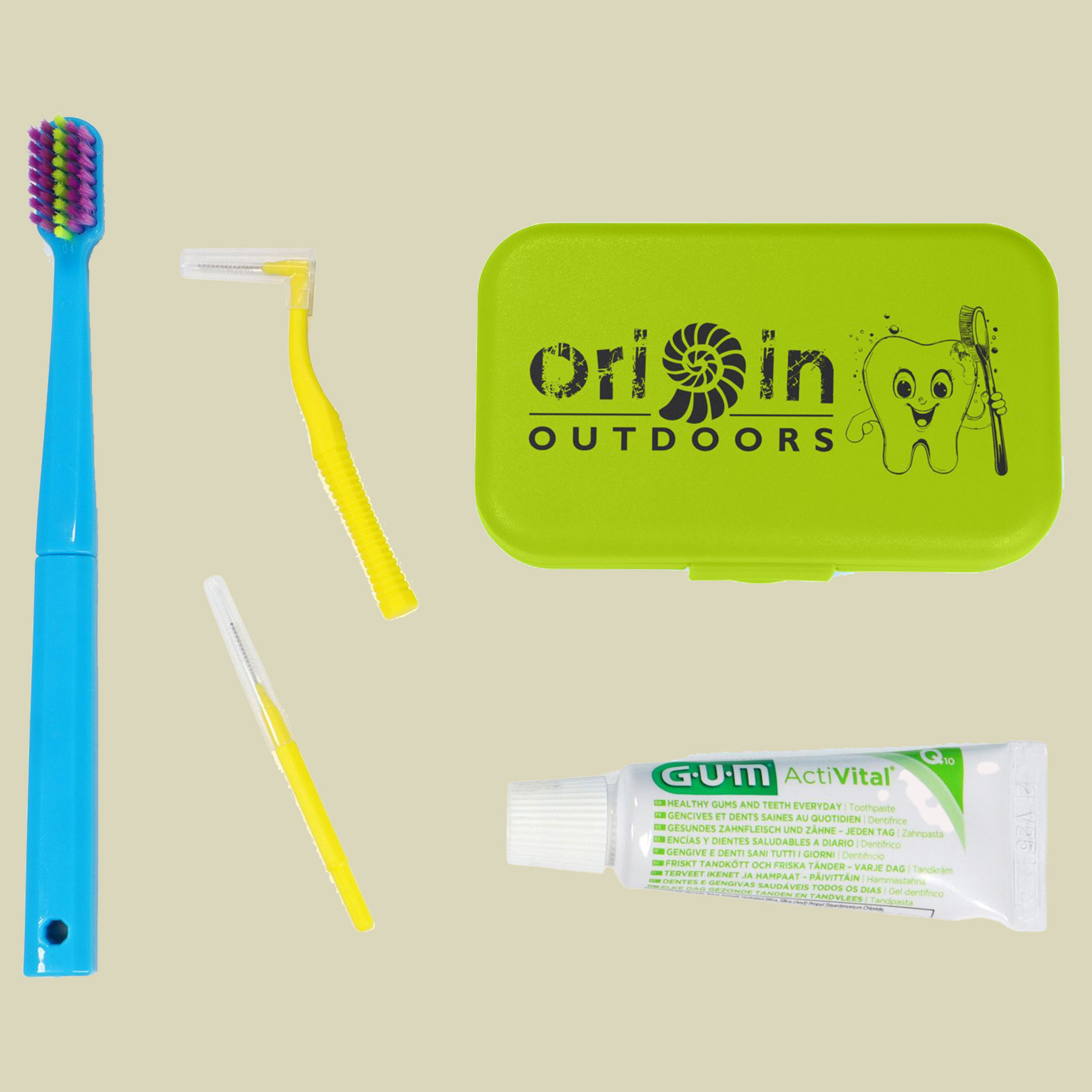 Origin Outdoors Zahnputzset Travel one size grün