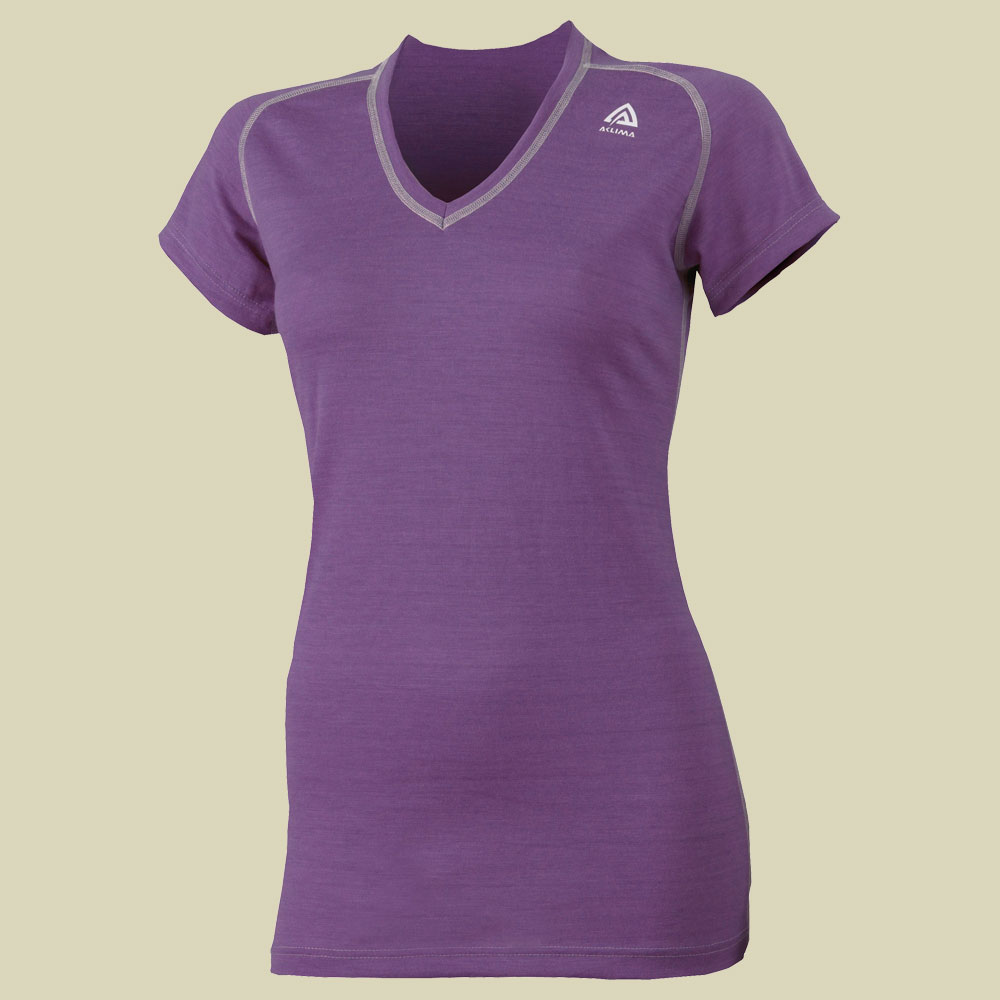 Light Wool T-Shirt V front Größe XS Farbe patrician purple