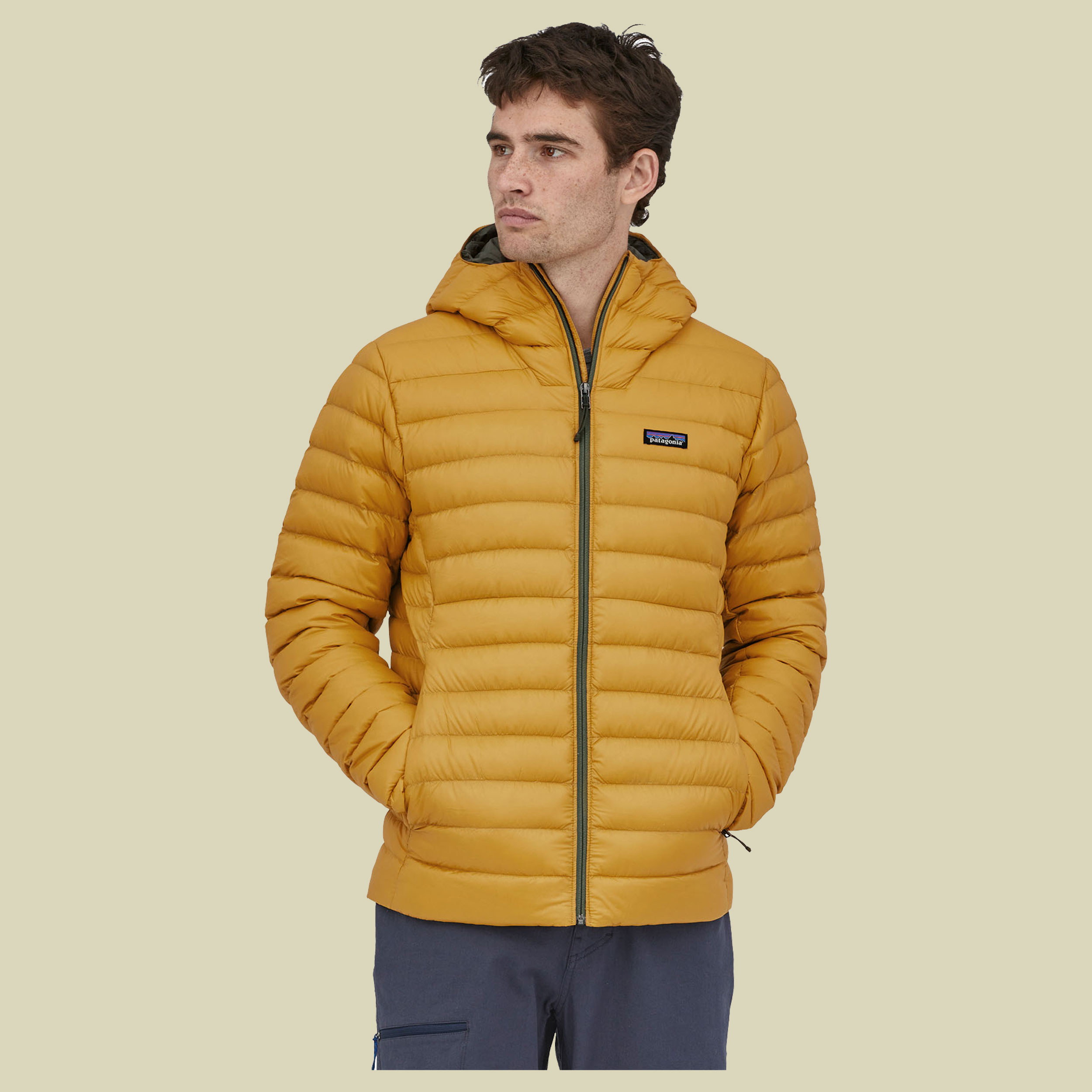 Down Sweater Hoody Men Größe S Farbe cabin gold