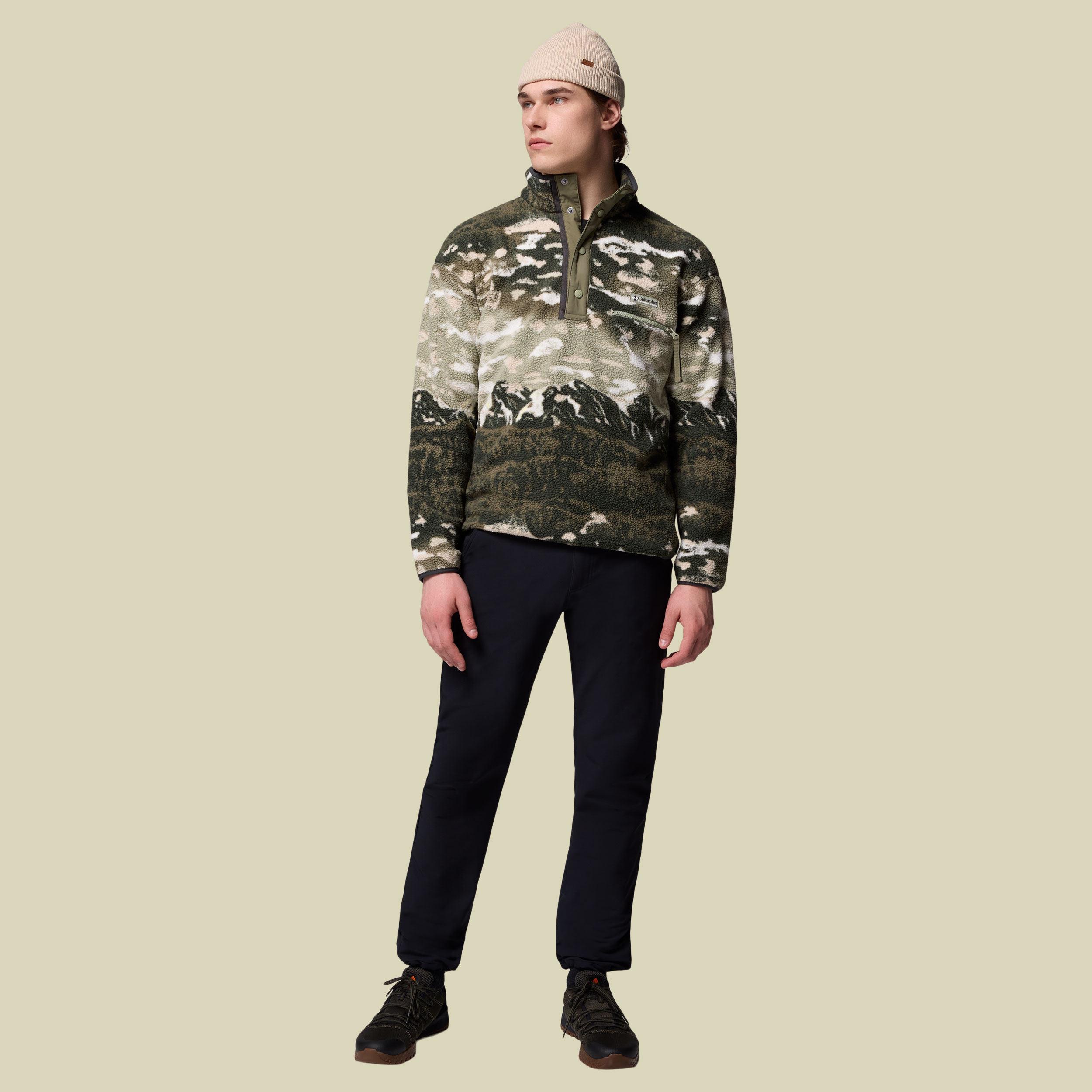Helvetia II Printed Half Snap Fleece Men XL mehrfarbig dunkelbraun - Farbe safari sisters