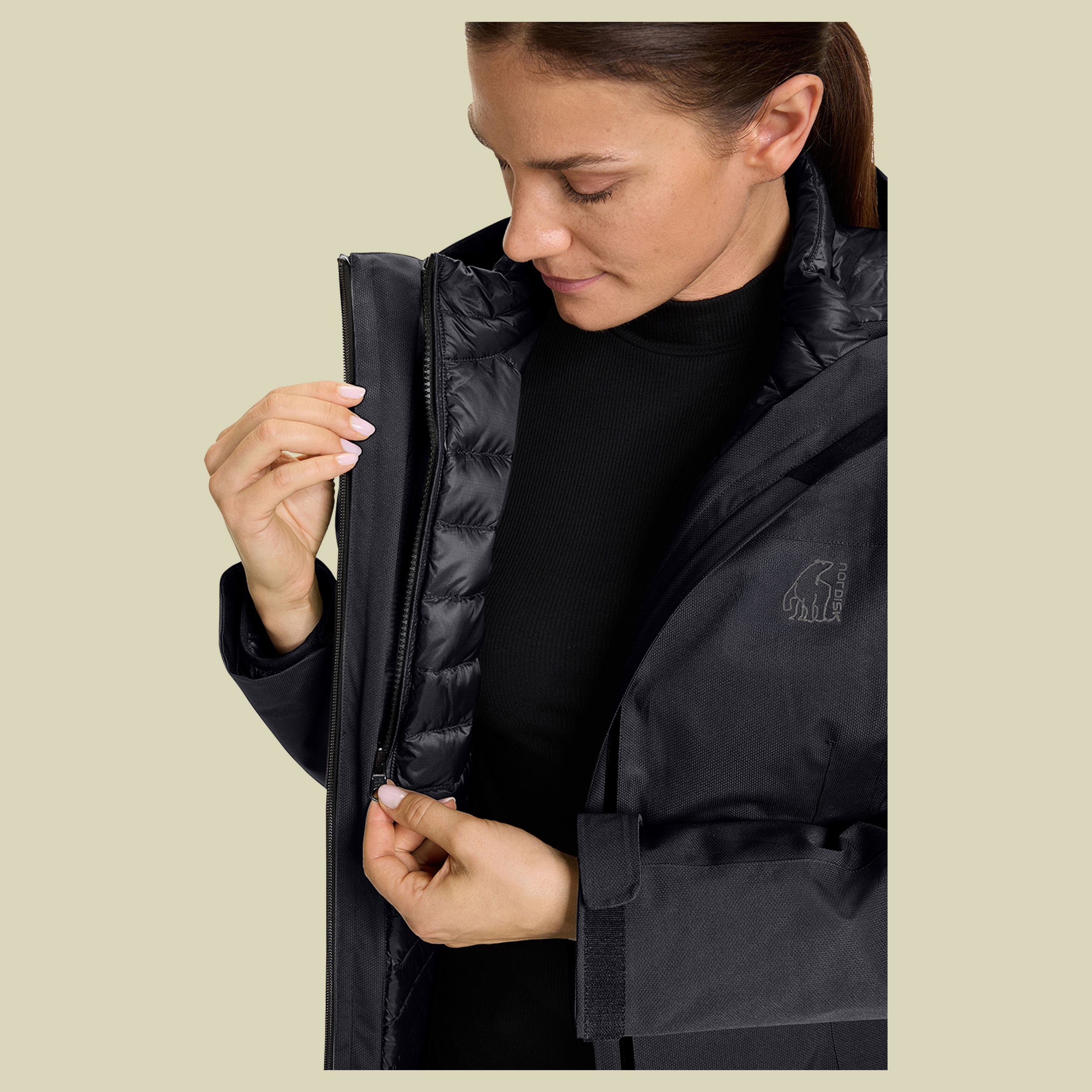 Liz Twin Down Coat Women schwarz XL - cavier black
