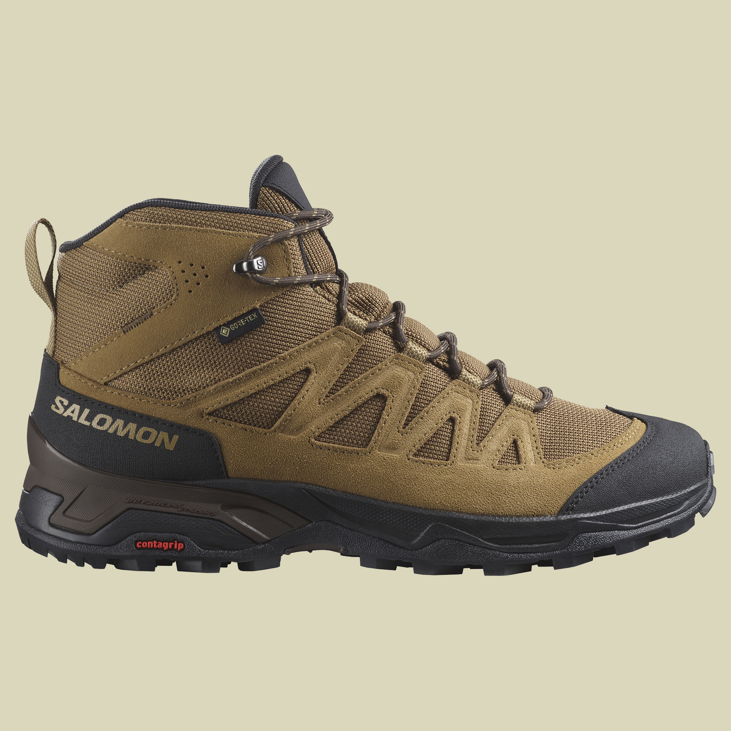 X Ward Leather Mid GTX Men Größe UK 8,5 Farbe kangaroo/black/dull gold