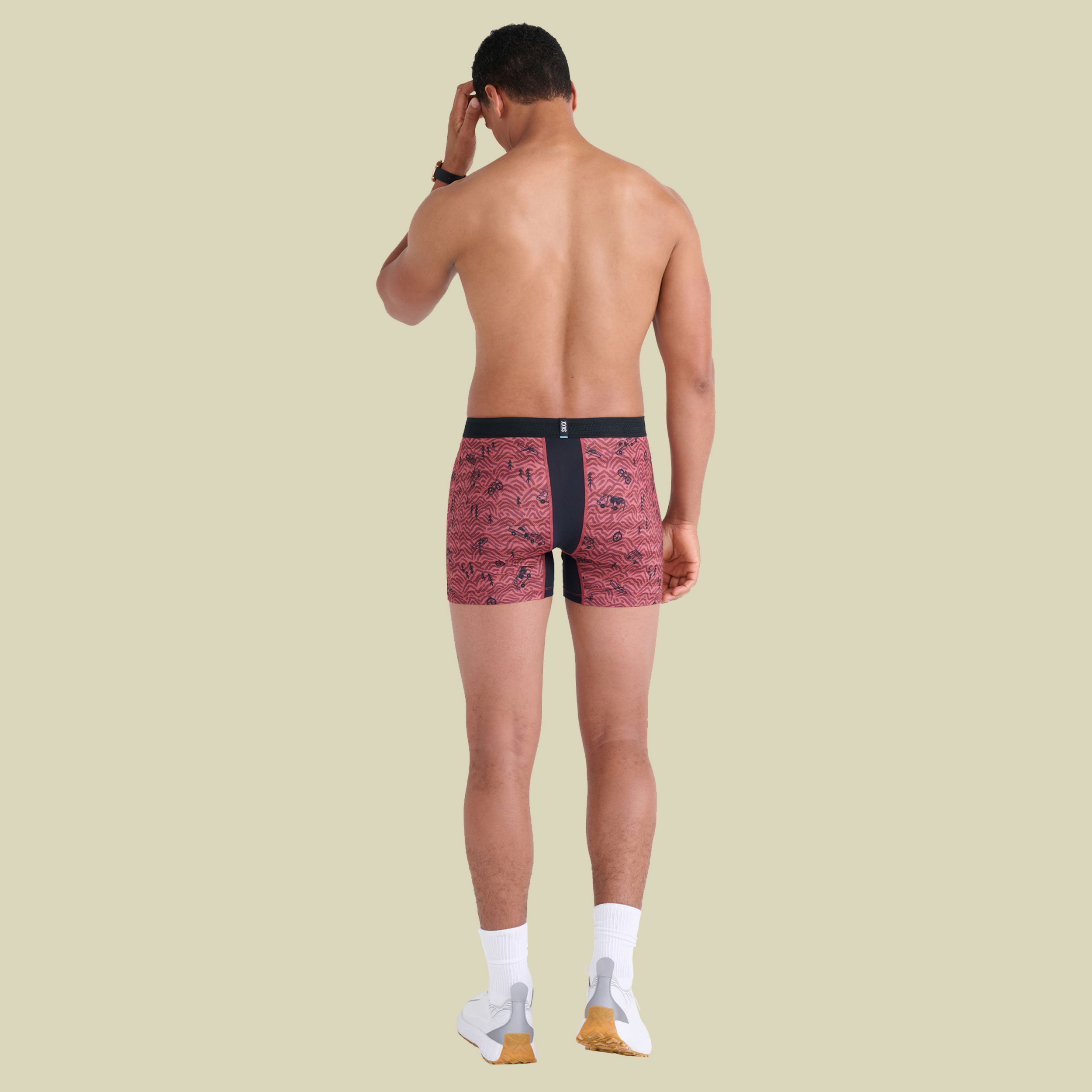 Droptemp Cooling  Mesh Boxer Brief Fly rot L - head for the hills- red