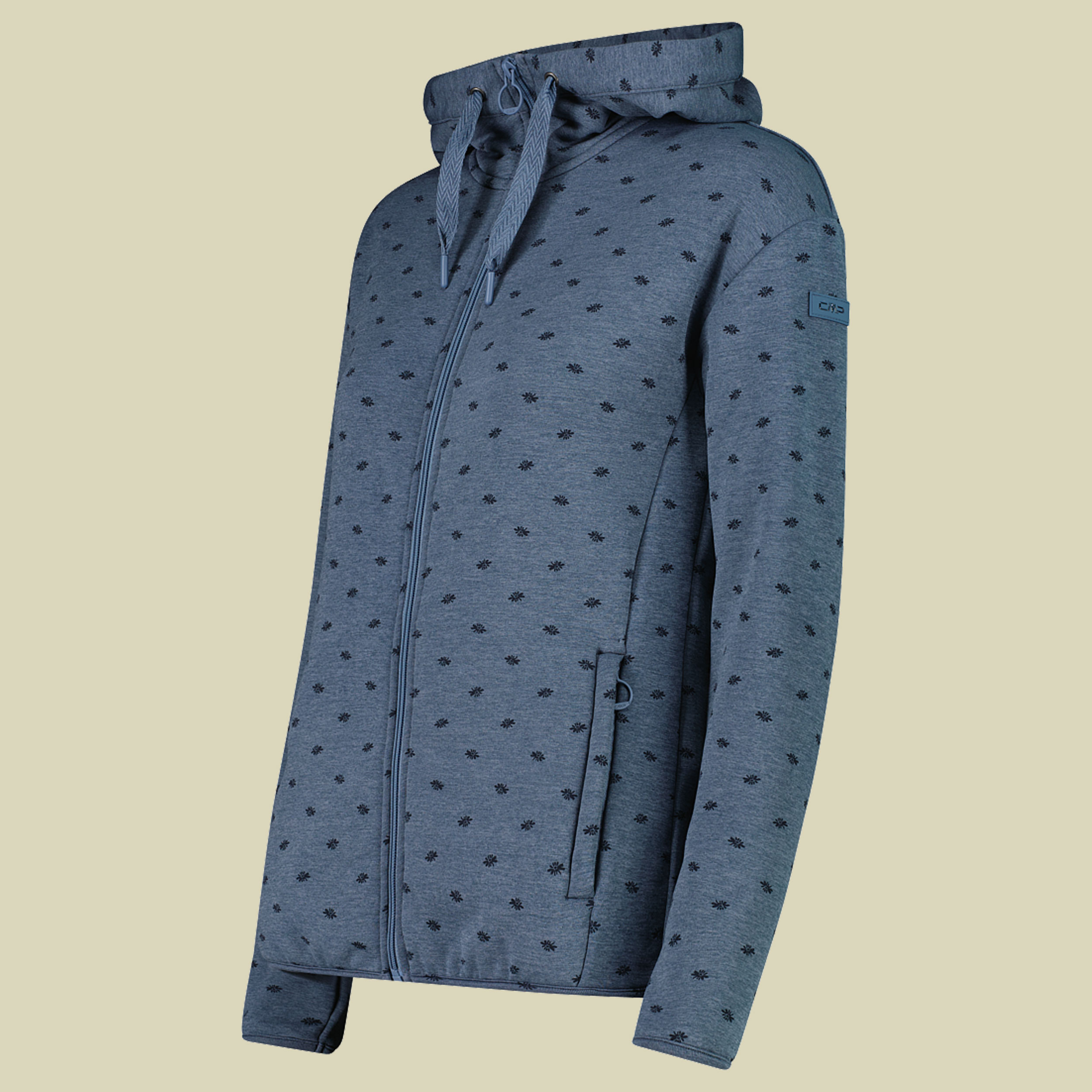 Woman Jacket Fix Hood Stretch Performance 42 blau - Farbe space meliert