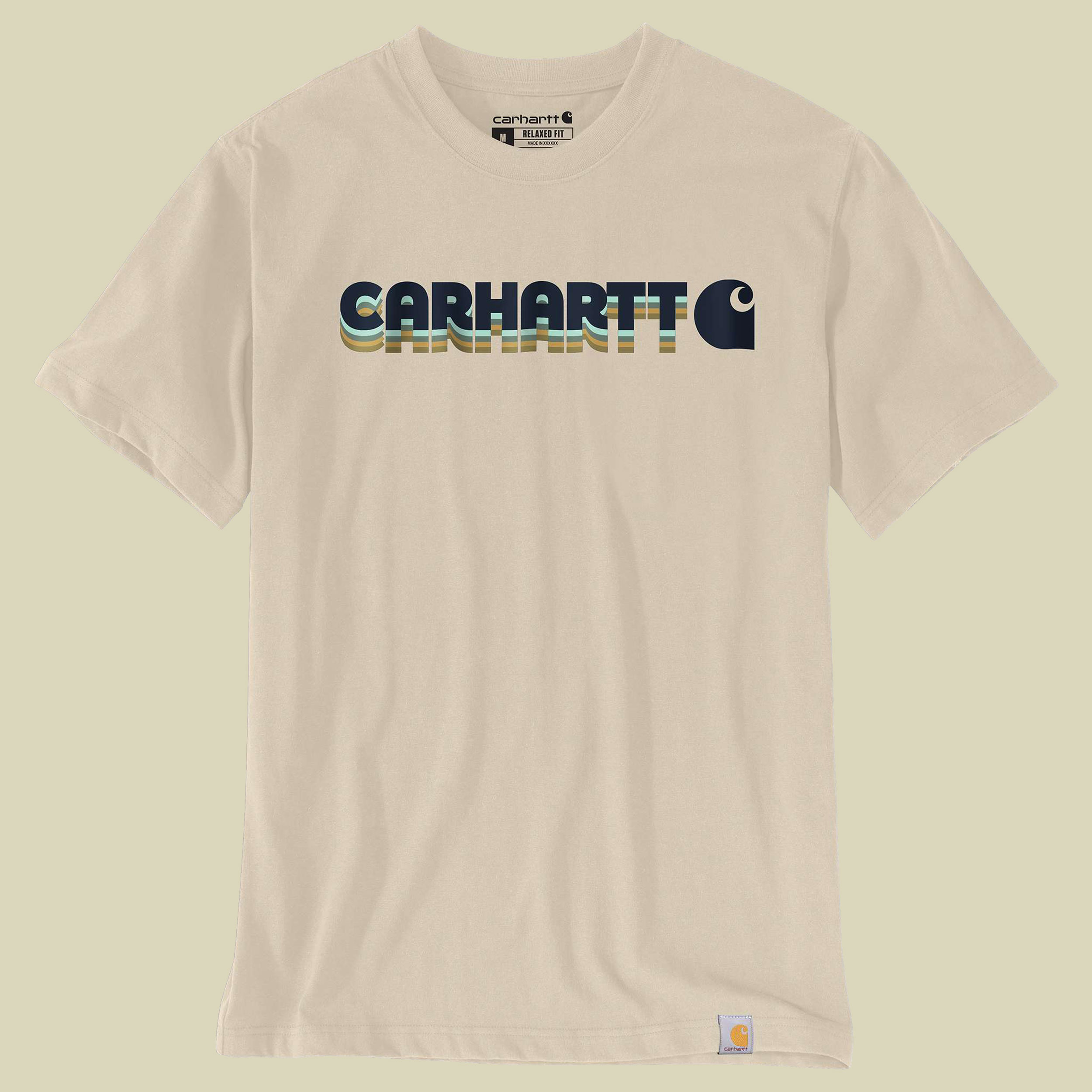 Irvine Relaxed Layered Logo T-Shirt Men M weiß - Farbe oat milk