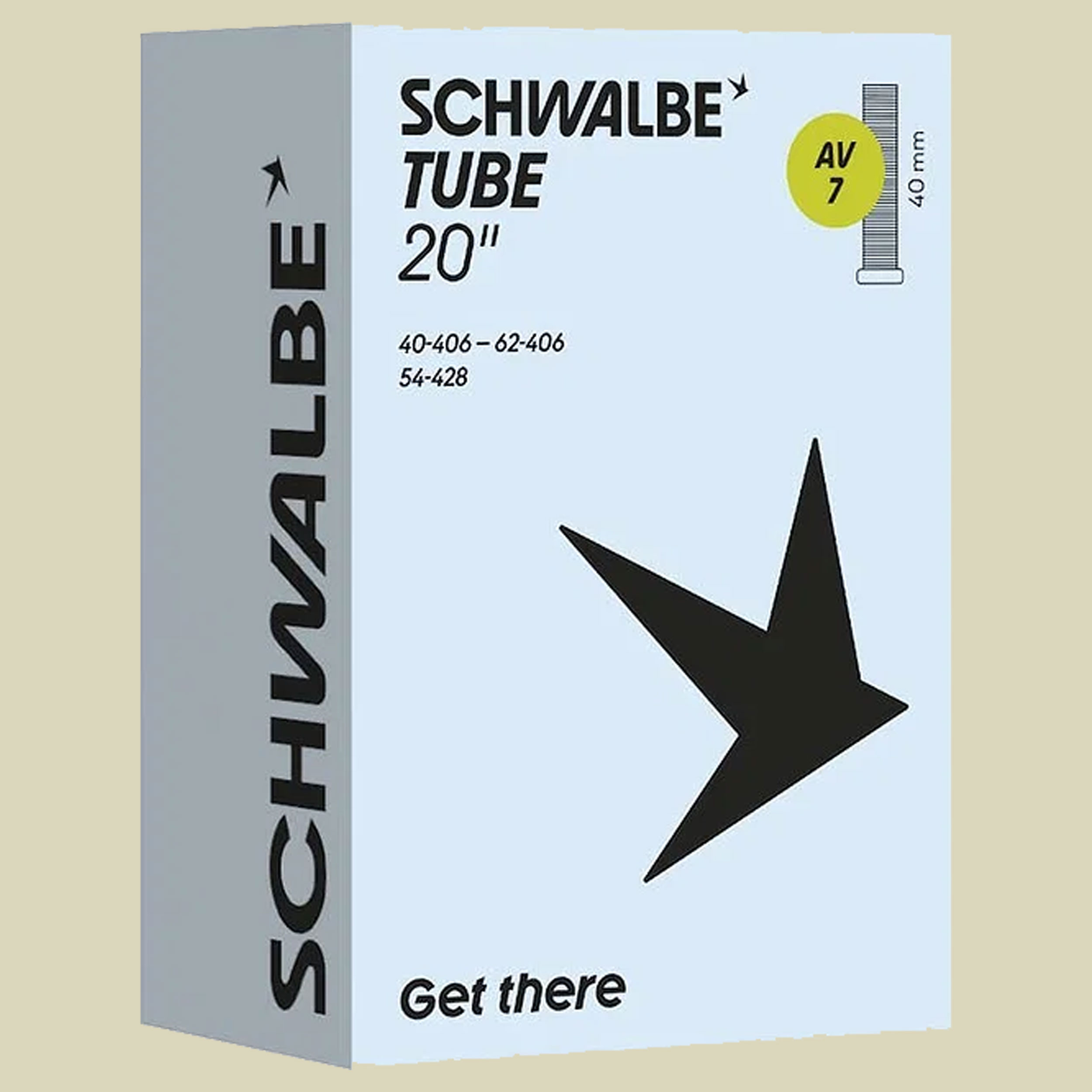 Schwalbe Fahrradschlauch AV Ventil Nr. 7 20" 40mm 40/62-406