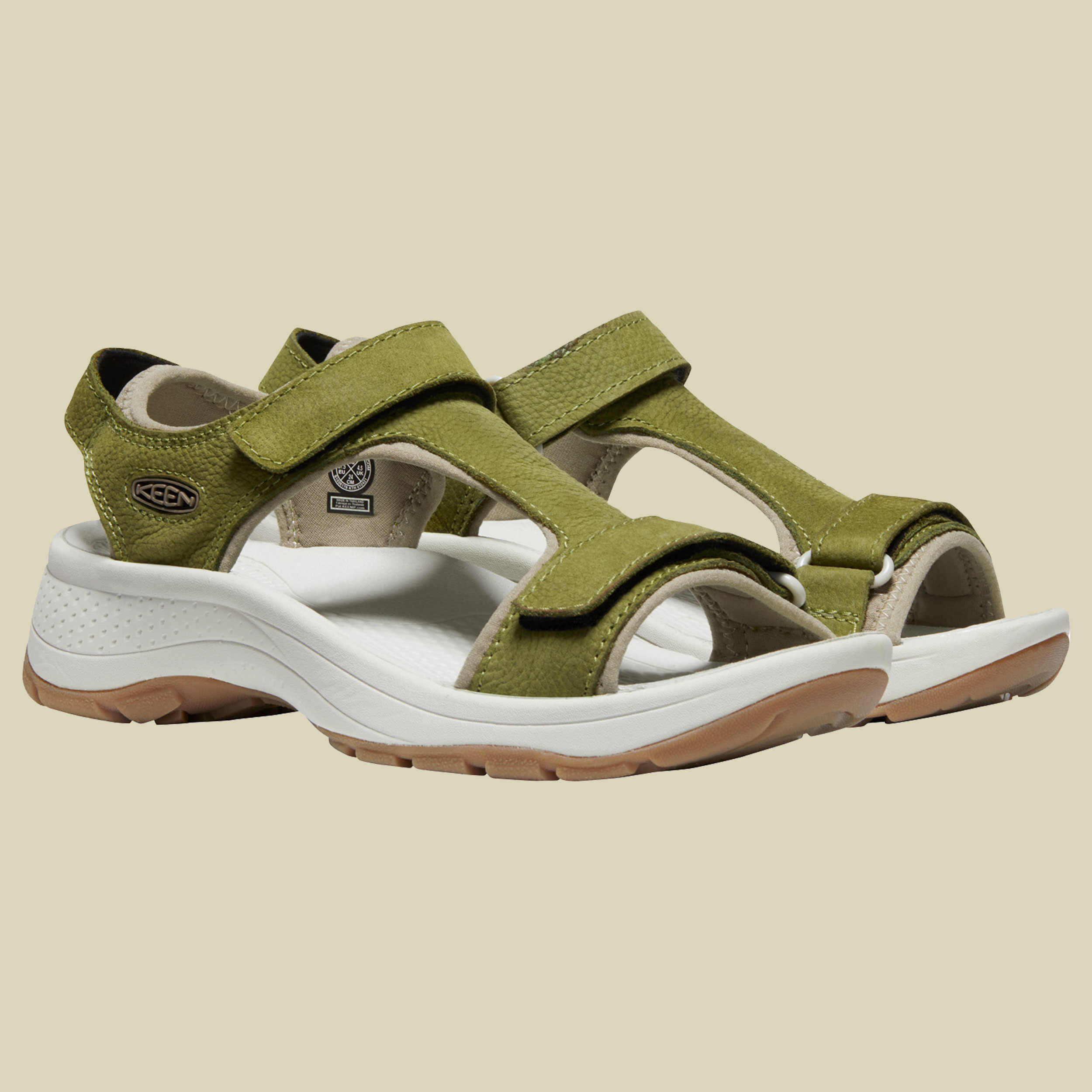 Astoria West T-Strap Leather Women Größe UK 5,5 Farbe olive drab leather