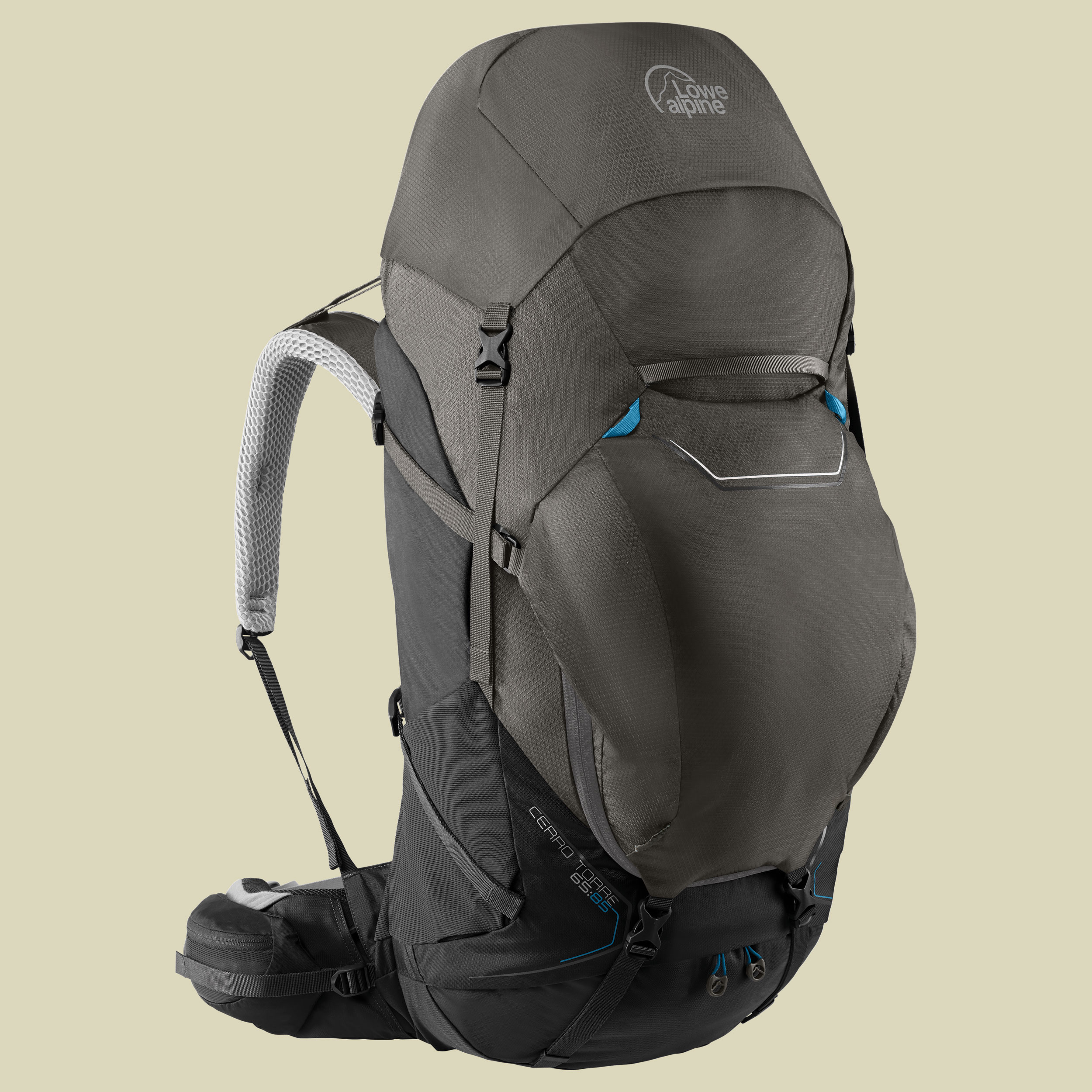 Cerro Torre 65:85 Large Volumen:65+20L/ Rückenlänge:53-56cm Farbe: black/greyhound