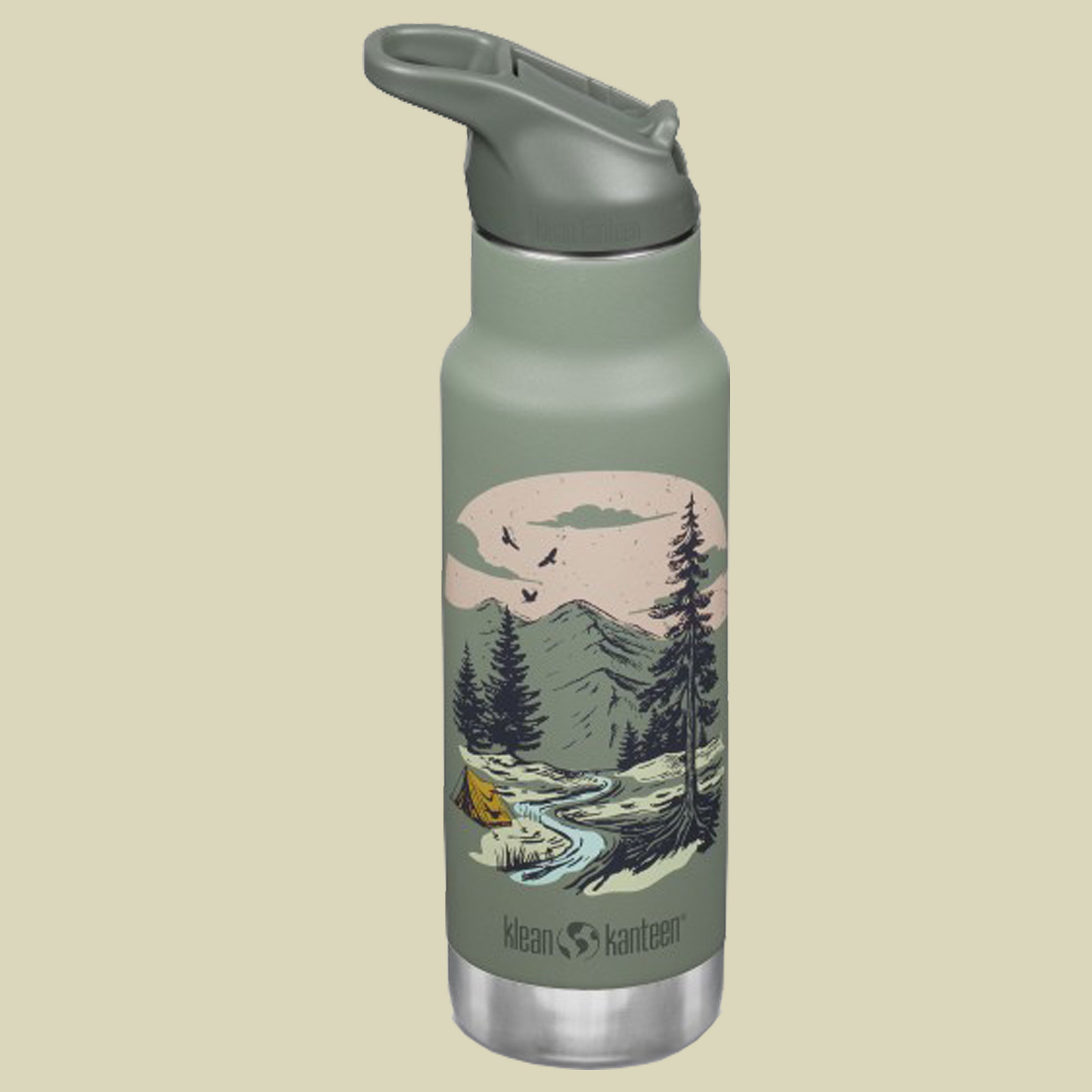 Kid Kanteen Classic Narrow (Flip Sport Cap) 355 ml mehrfarbig grau - mountain scape