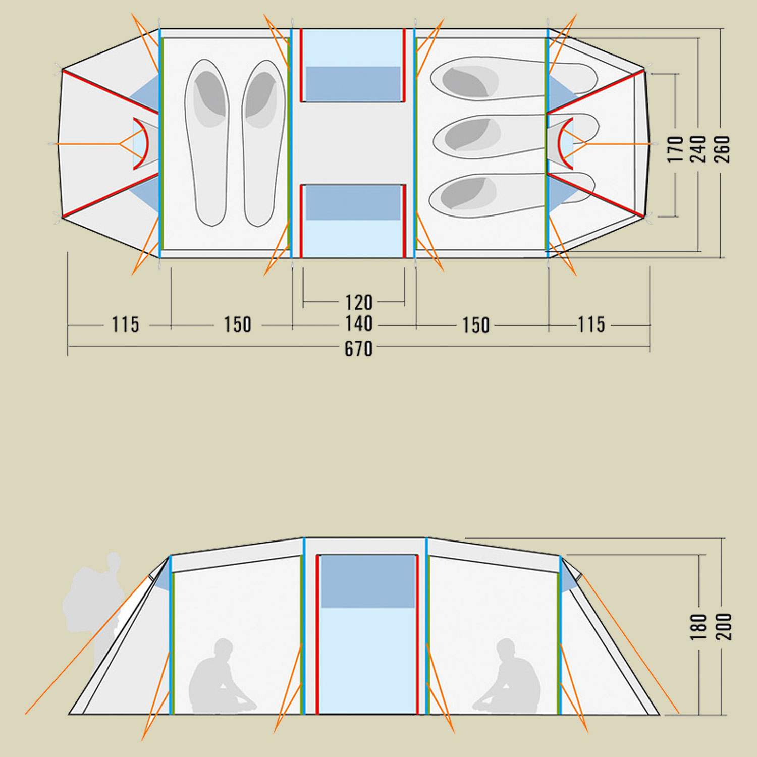 Family Trek Farbe: light olive