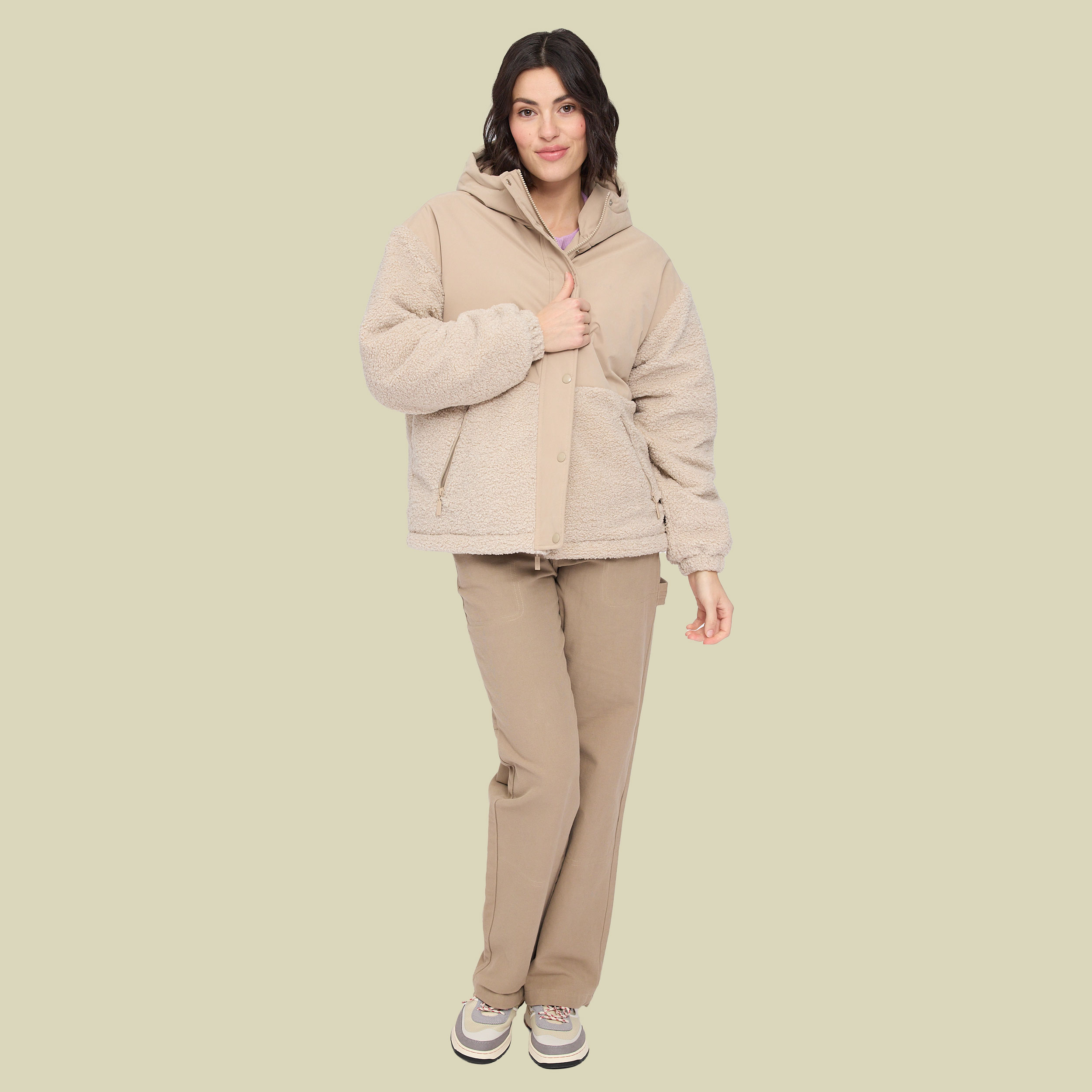 Fabric Blocking Jacket Women XS beige - Farbe oat/natural