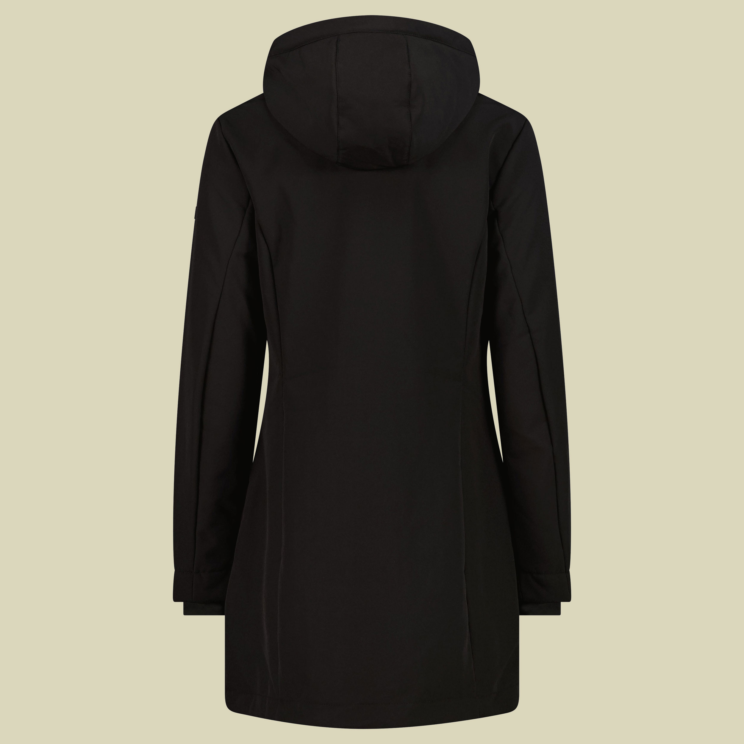 Woman Parka Fix Hood Softshell with Inner Fur 38 schwarz