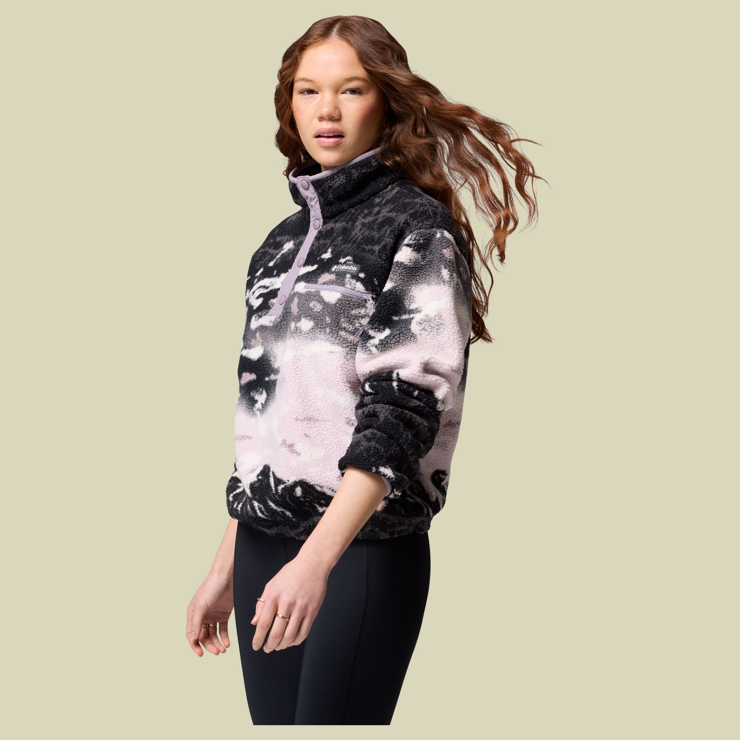 Helvetia II Printed Cropped Half Snap Women XS mehrfarbig dunkelbraun - Farbe shale purple sisters