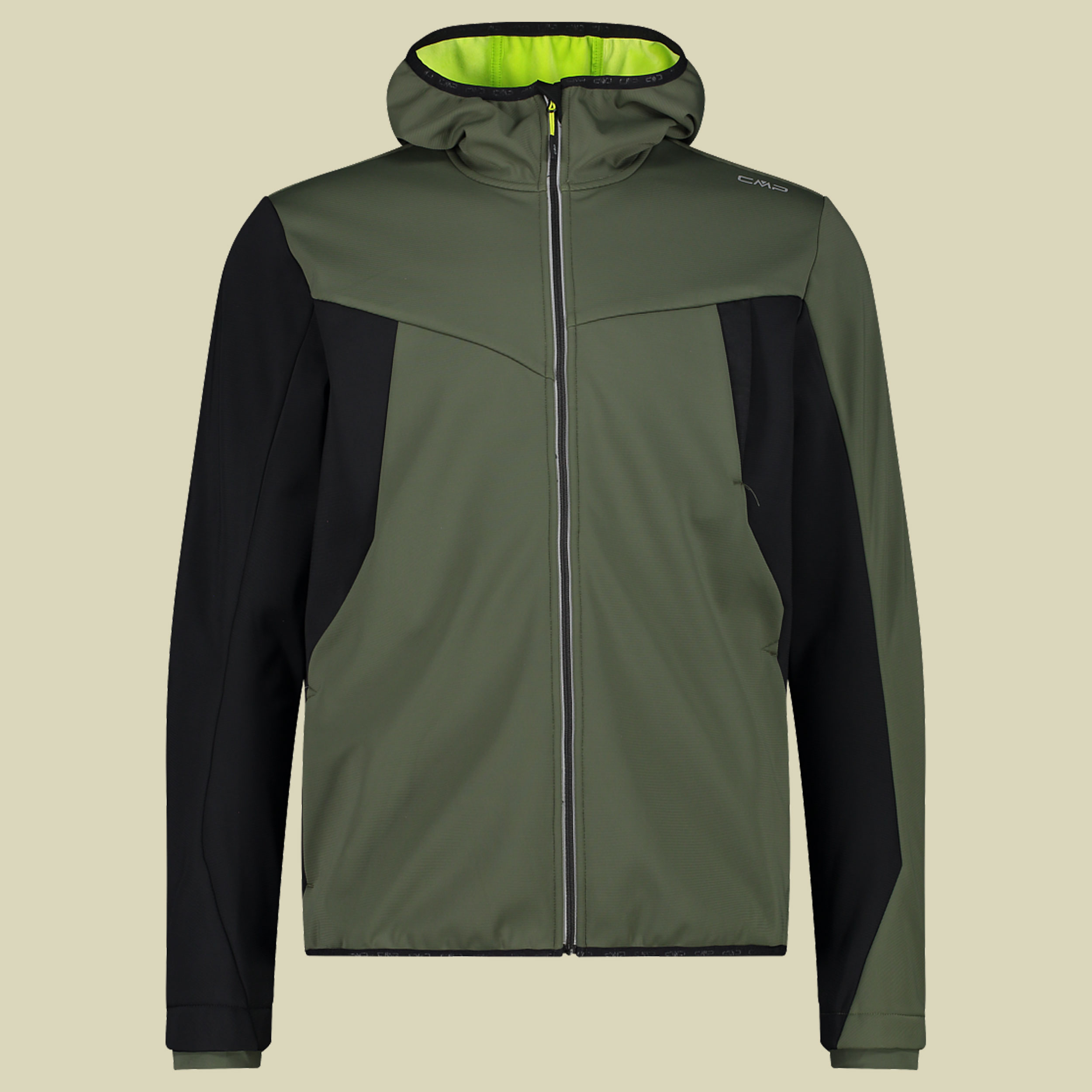 Man Jacket Fix Hood Softshell 33A2867 Größe 52 Farbe oil green