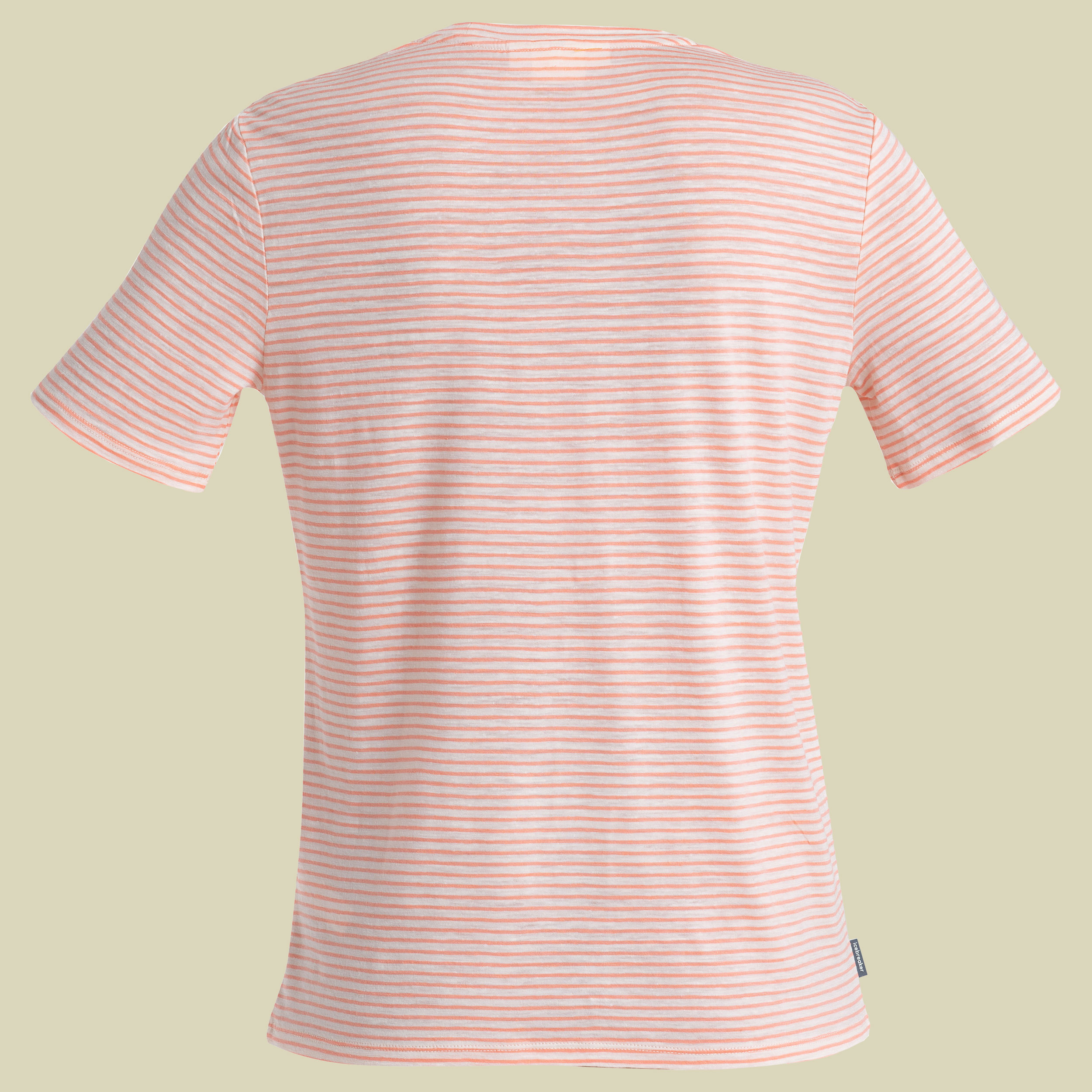 Merino Linen SS Tee Stripe Women M weiß - snow/glow/s