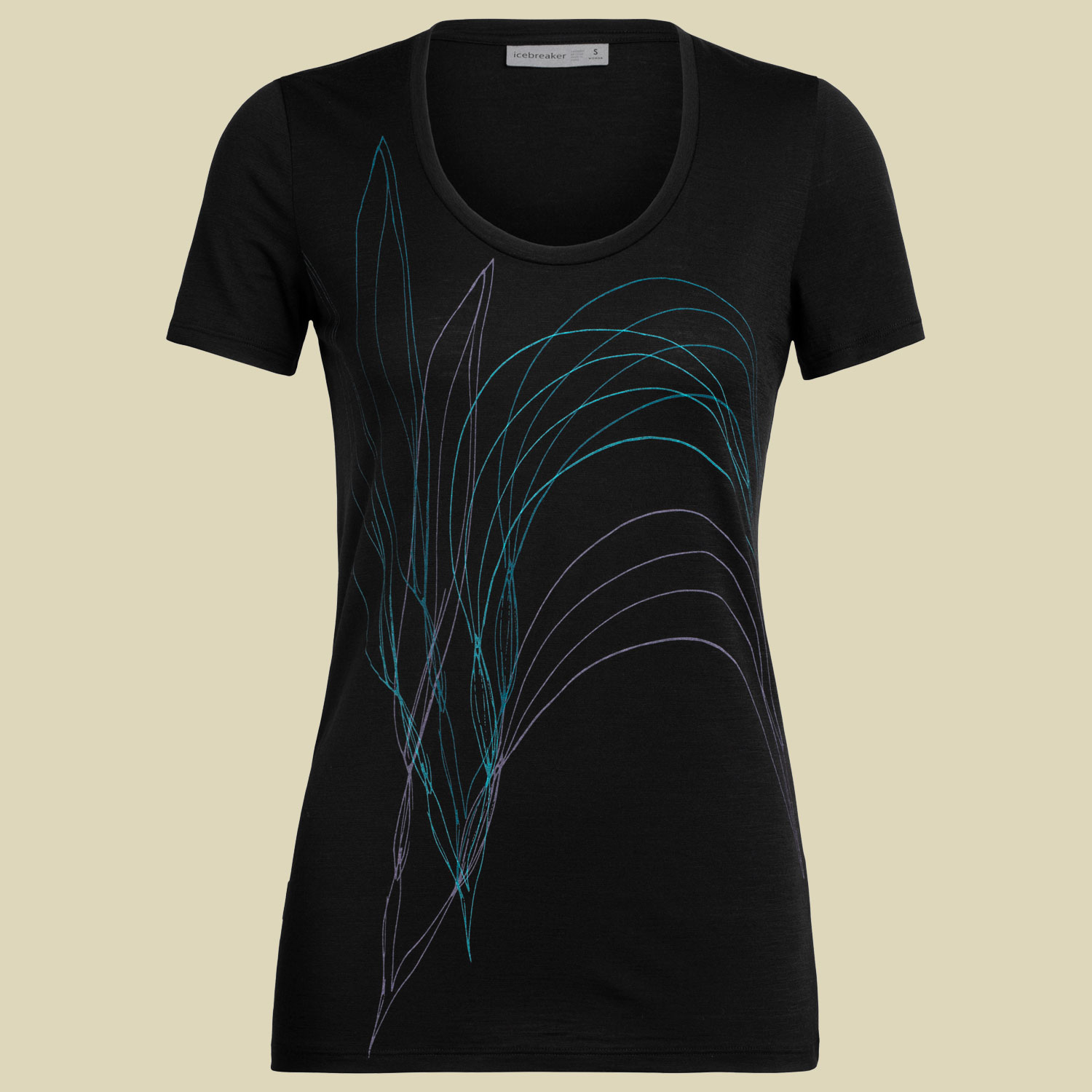 Tech Lite SS Scoop Graphic Collection Women Größe M  Farbe leaf black