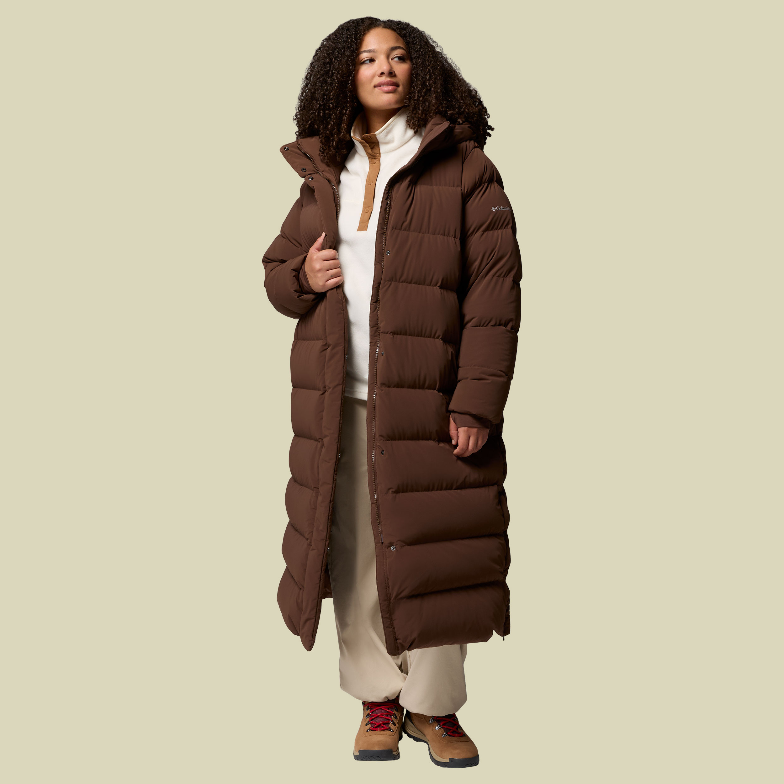 Amaze Puff Long Hooded Jacket Women XS braun - tobacco
