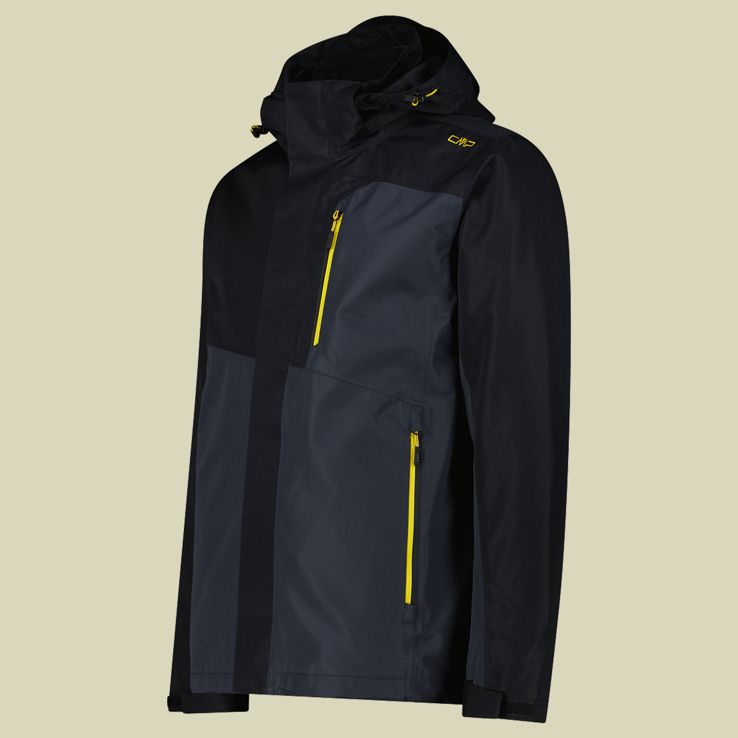 Jacket Zip Hood Detachable Inner Jacket Man 58 grau - Farbe nero anthracite-gold green