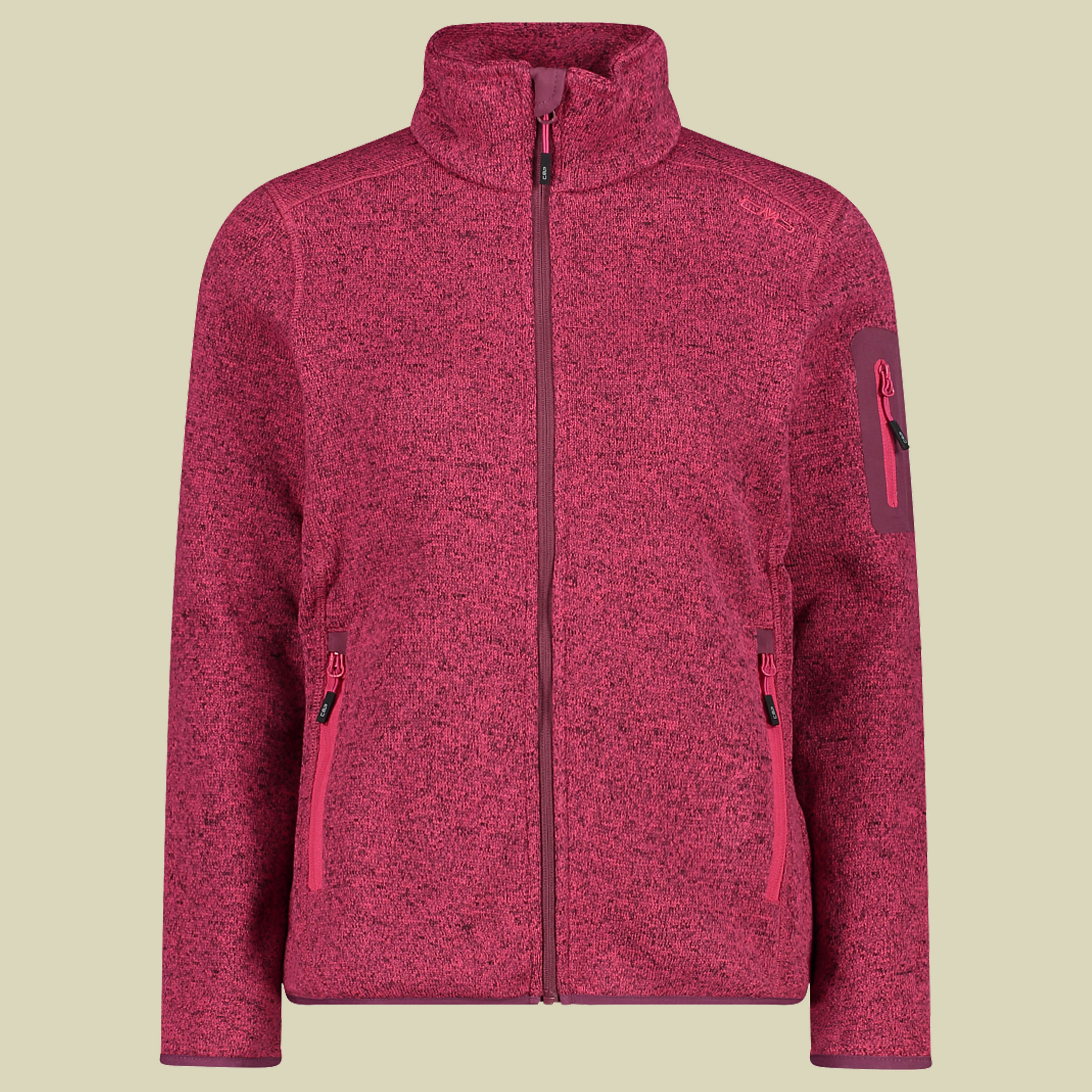 Woman Knitted Fleece Jacket CMP 3H14746 Größe 40 Farbe 06CM fucsia-amaranto
