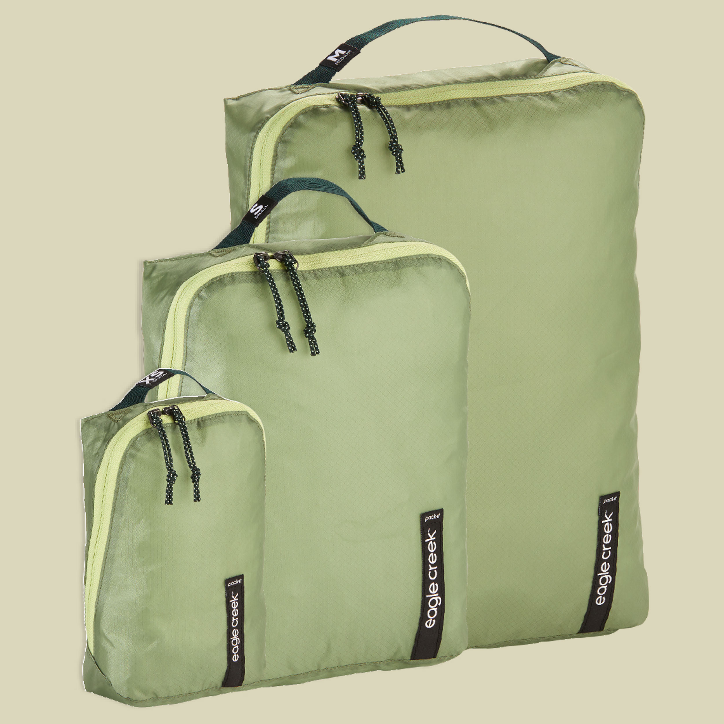 Pack-It Isolate Cube Set 3-er Set Farbe mossy green