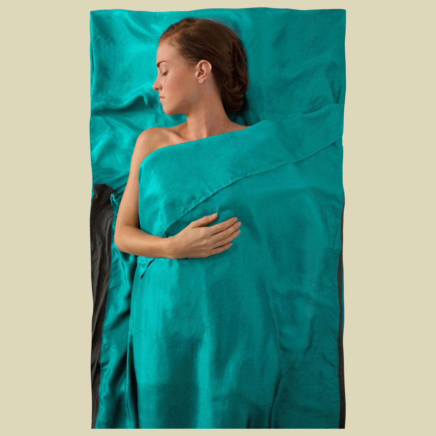 Silk Stretch Liner - Traveller(with Pillow Slip) Maße 225 x 92 cm Farbe sea foam