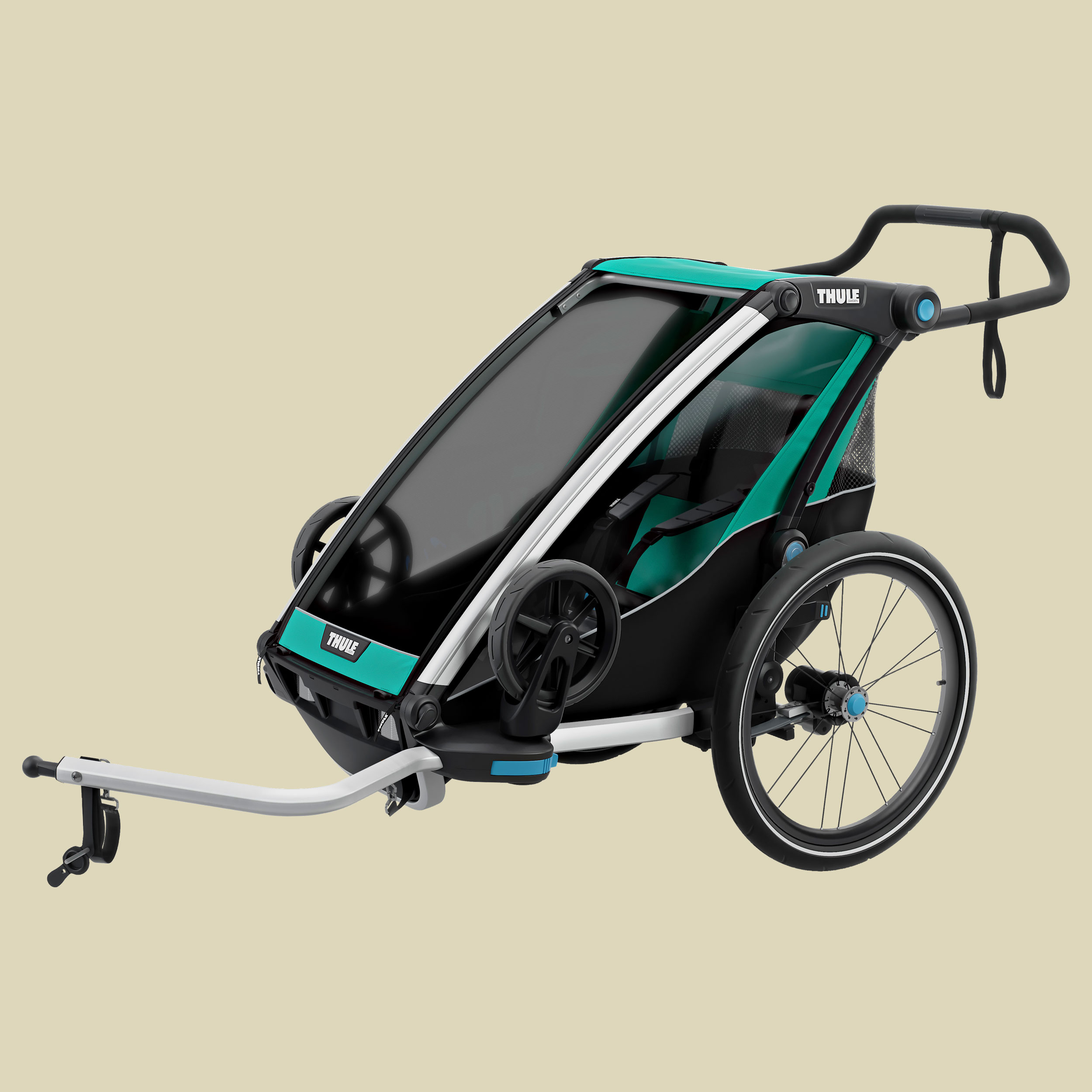 Chariot Lite 1 mit StVZO-Beleuchtung Farbe blue grass/black