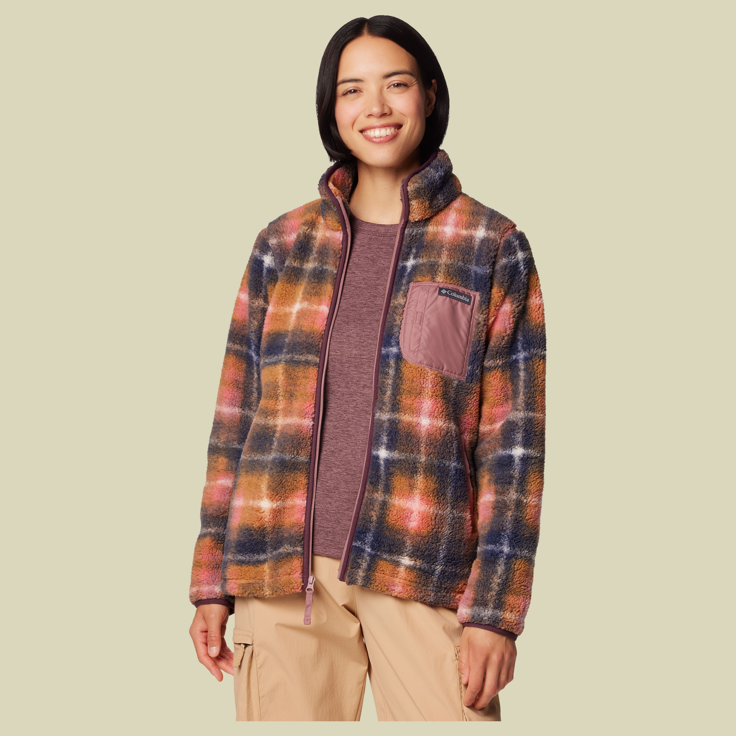 West Bend Print Full Zip II  Women M rot - Farbe fig omblur