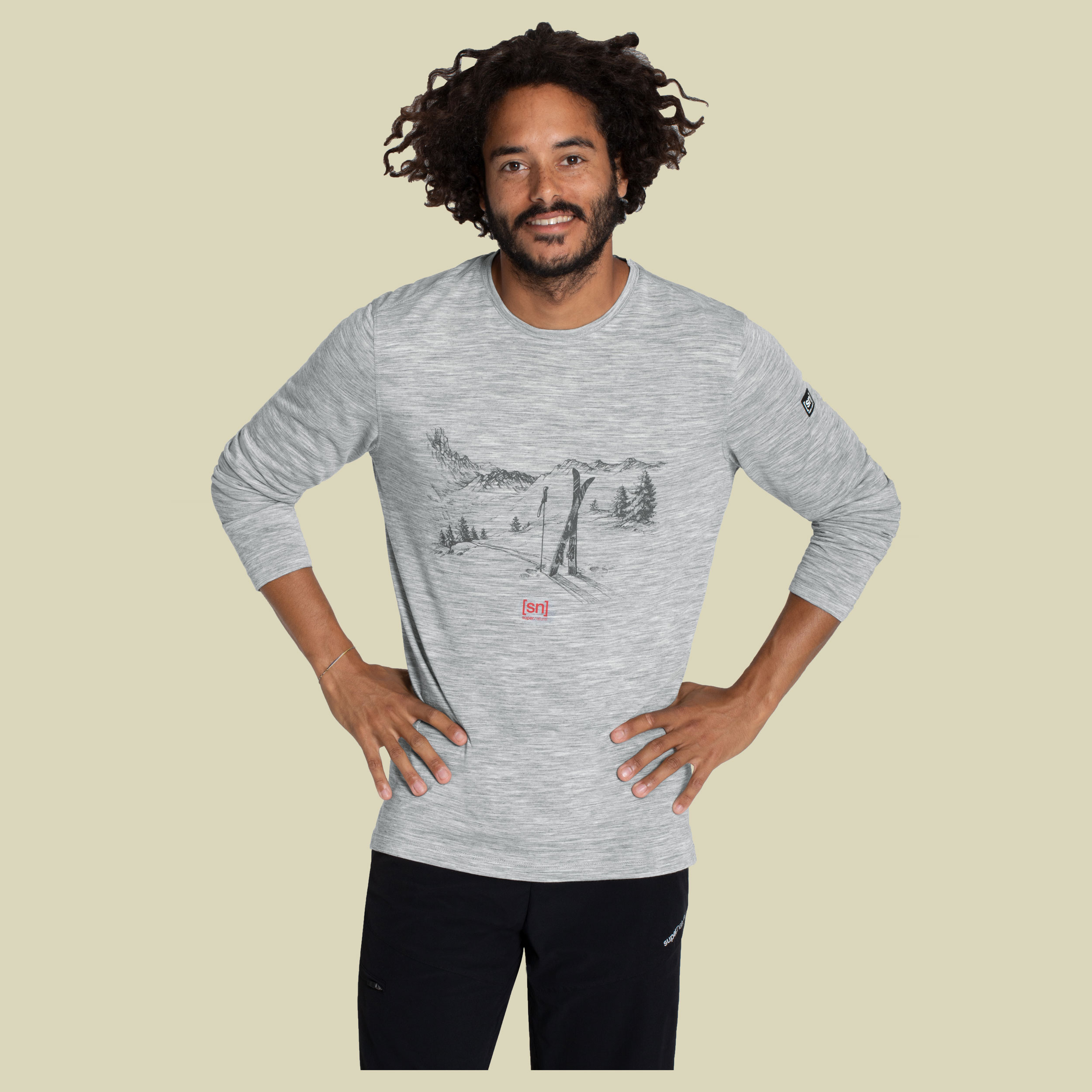 Earn Your Turn LS Men Größe XL Farbe ash melange/olive night