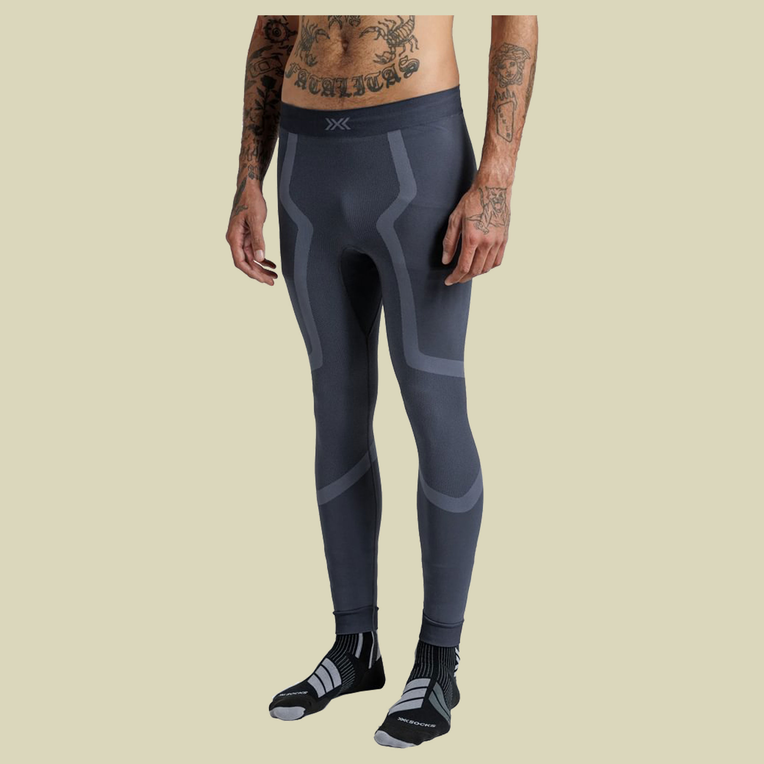 X-BIONIC X-Ential Long Tights Men L grau - anthracite