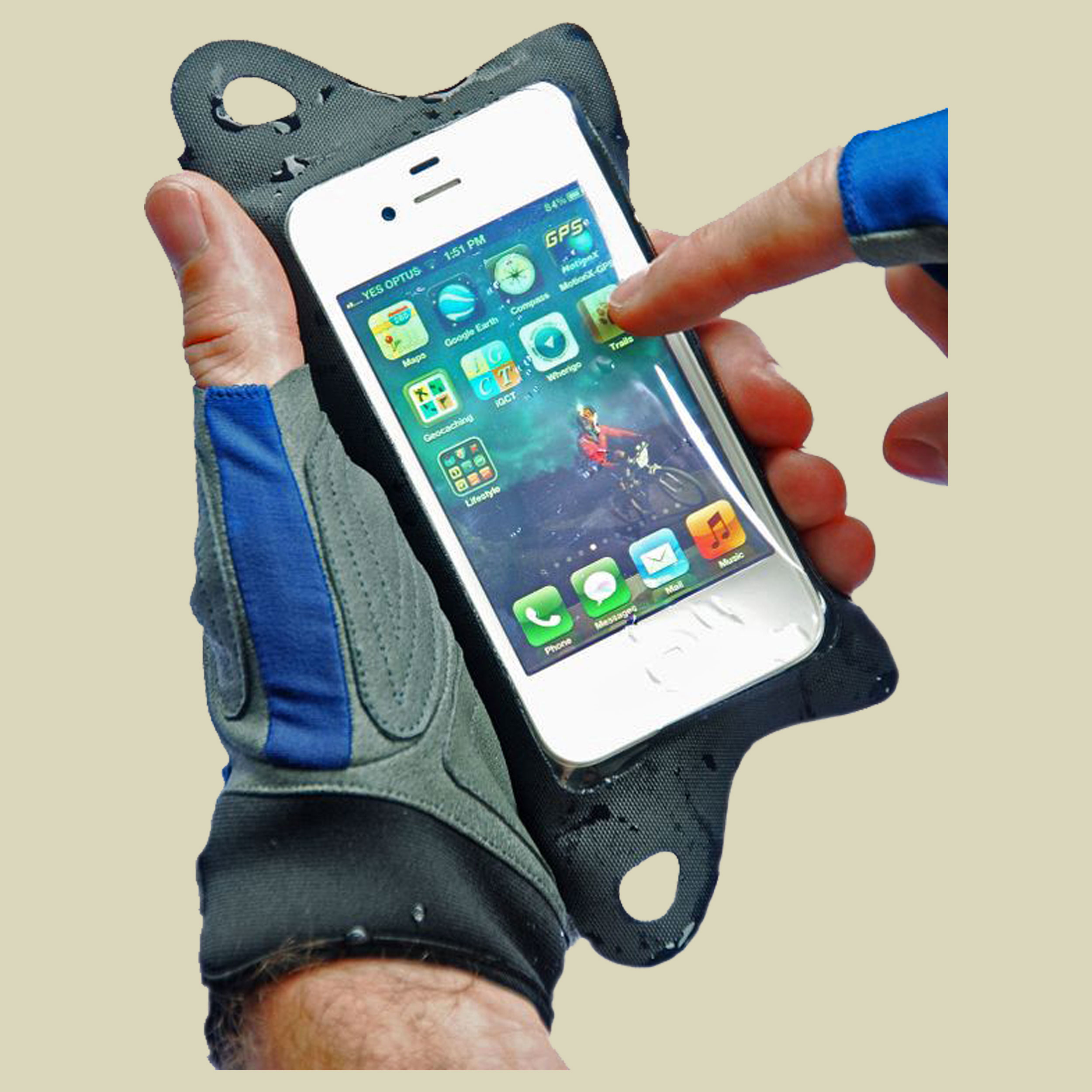 TPU Guide Waterproof Case for iPhone 120-130 mm x 65 mm schwarz