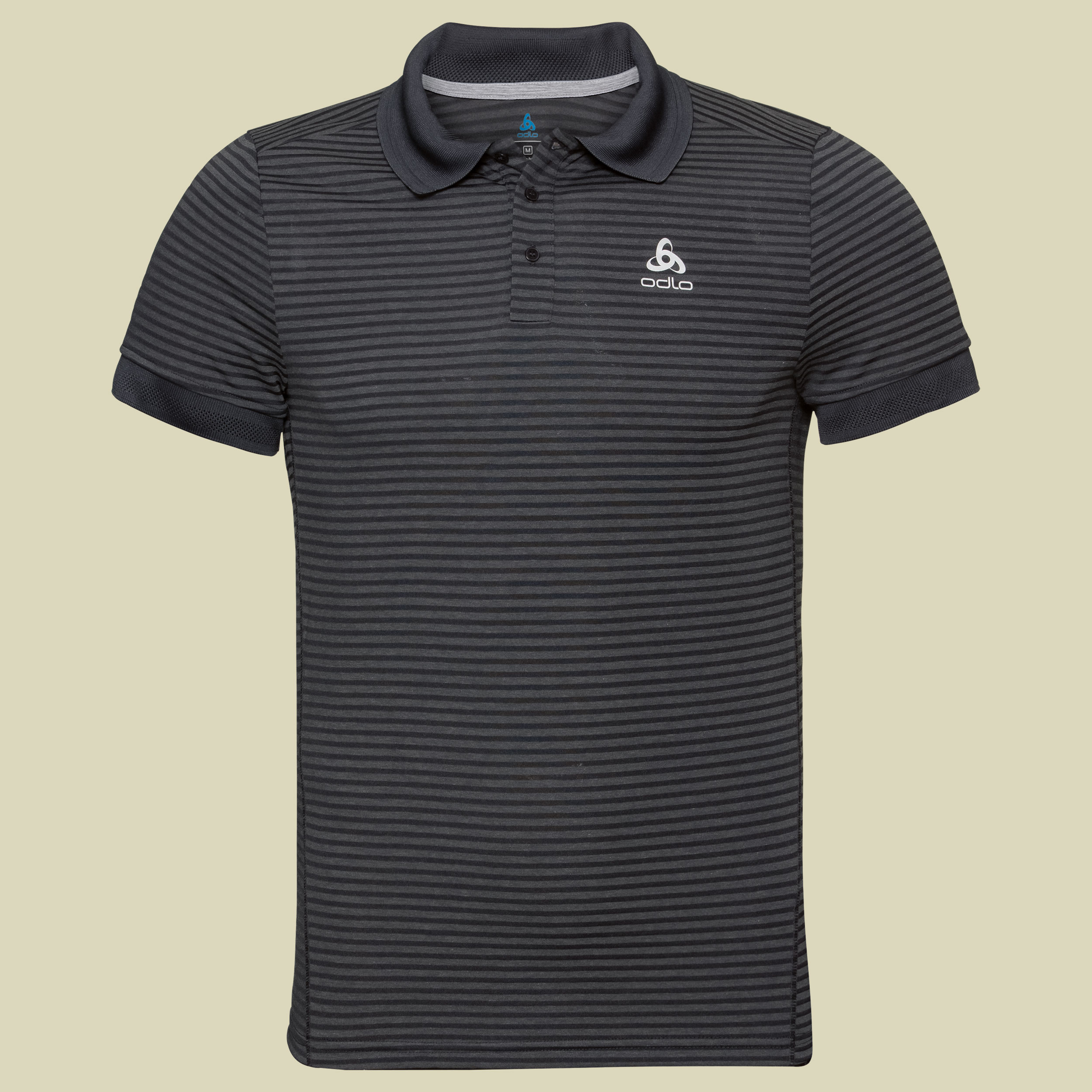 Polo s/s Nikko Dry men  Größe S Farbe black-odlo steel grey stripes