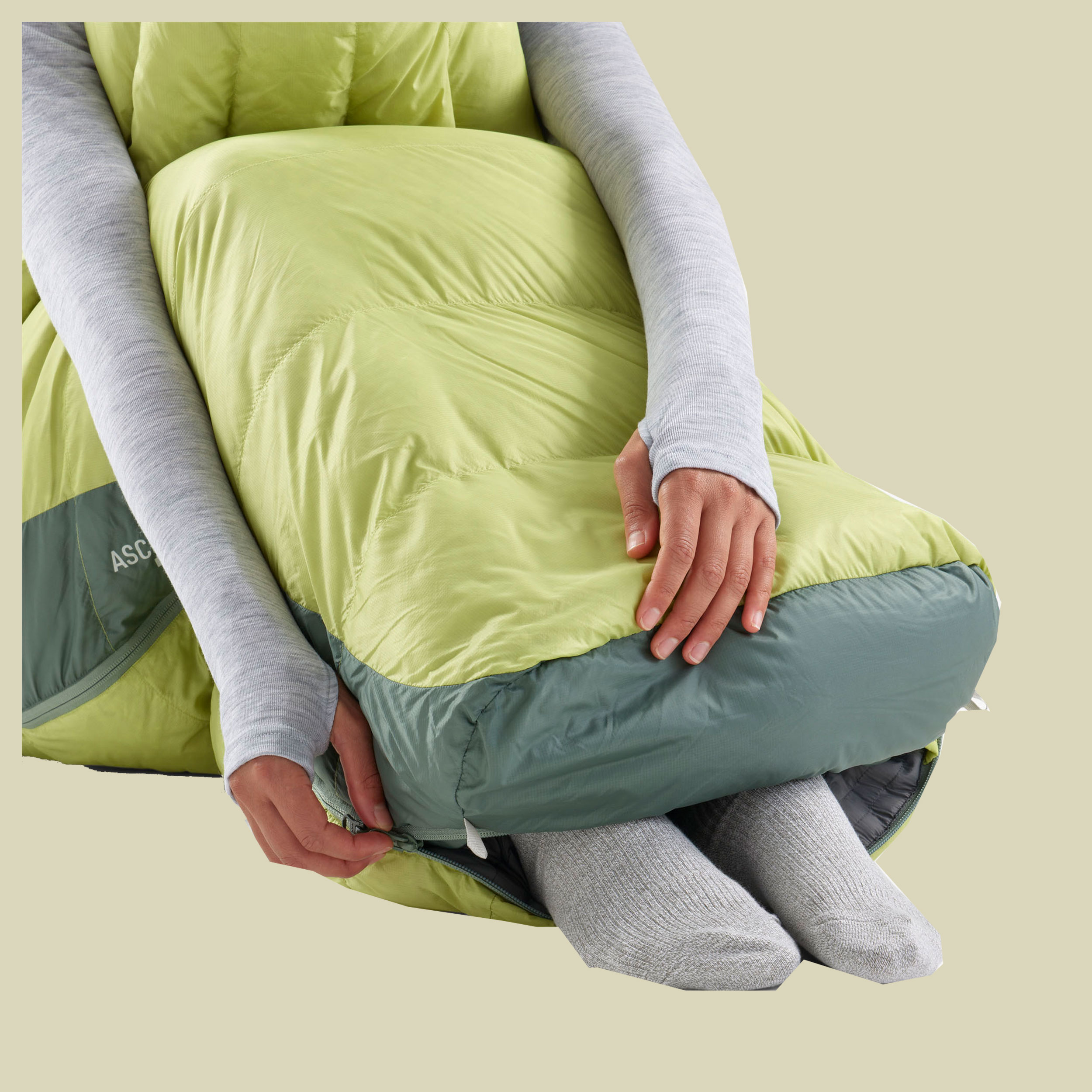 Ascent Womens Down Sleeping Bag -1C 185 cm grün - Farbe celery