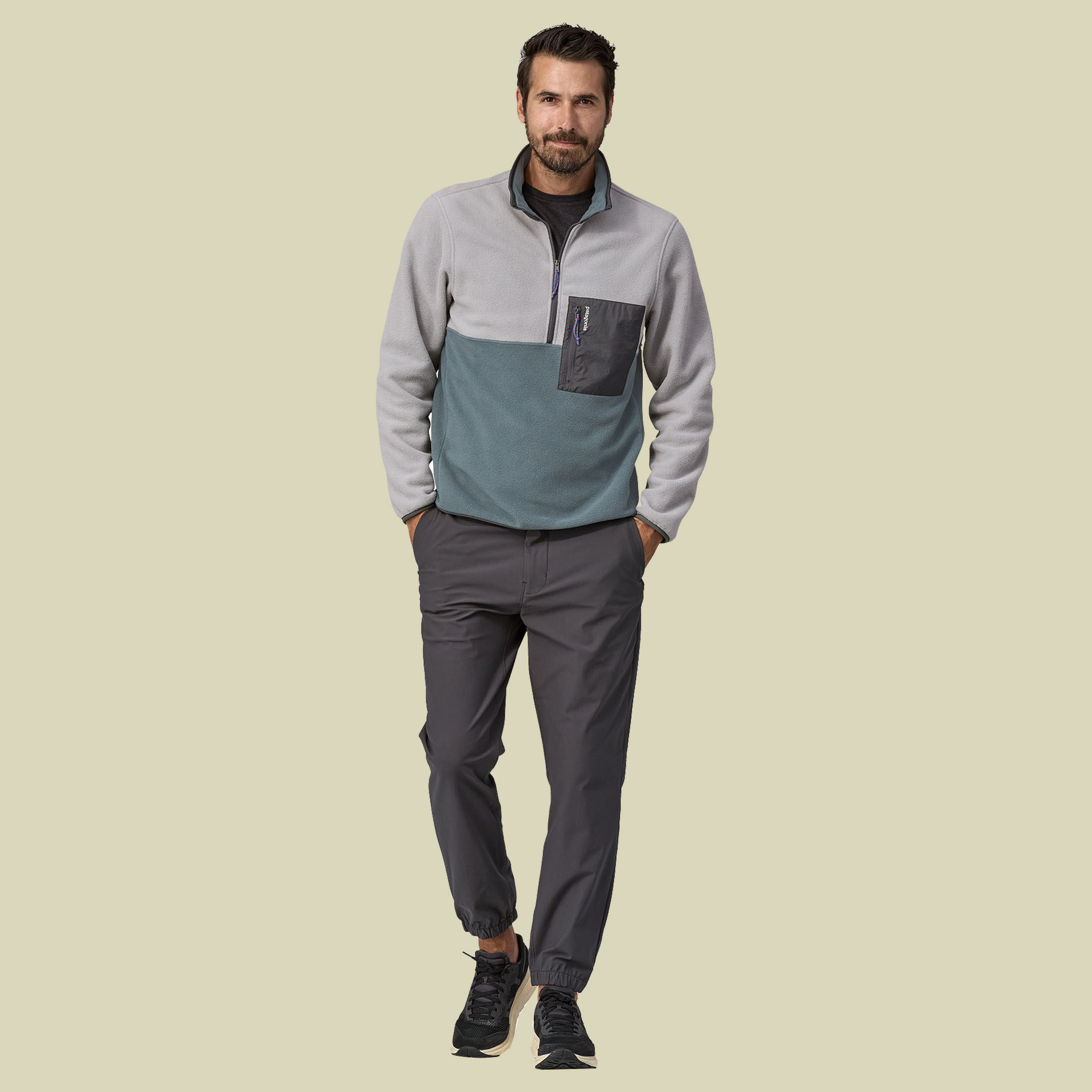 Microdini 1/2 Zip Pullover Men grün XL - nouveau green w/salt grey