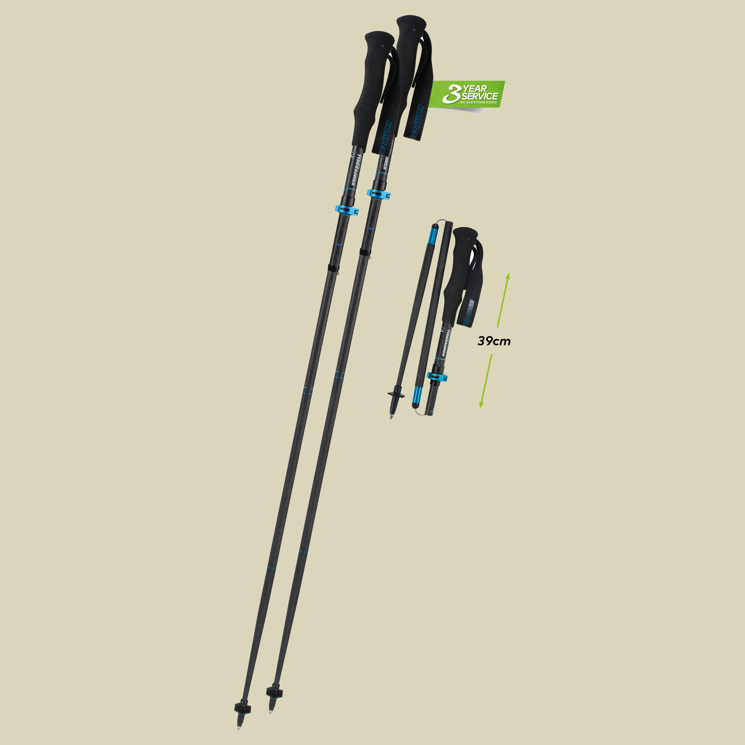 Carbon C4 Trailstick Vario Länge:bis 135cm Farbe:schwarz