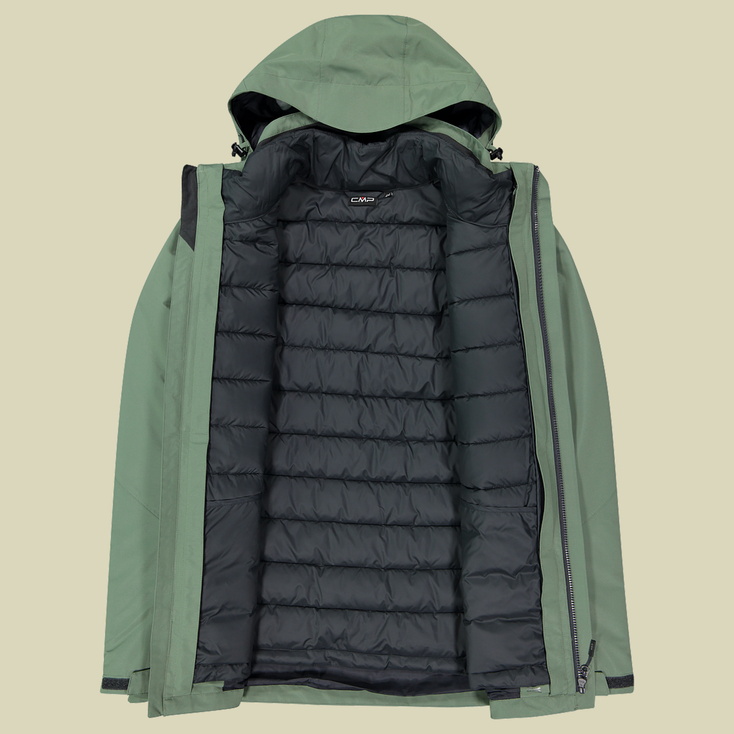 Man Jacket Zip Hood Detachable Inn.Jacket 33Z1577D 56 grün II - Farbe musk